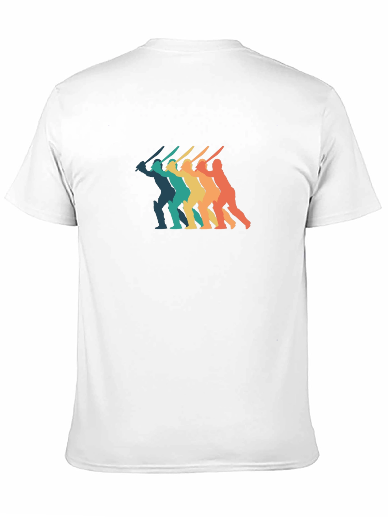 Retro Cricket Player T-Shirt - Black