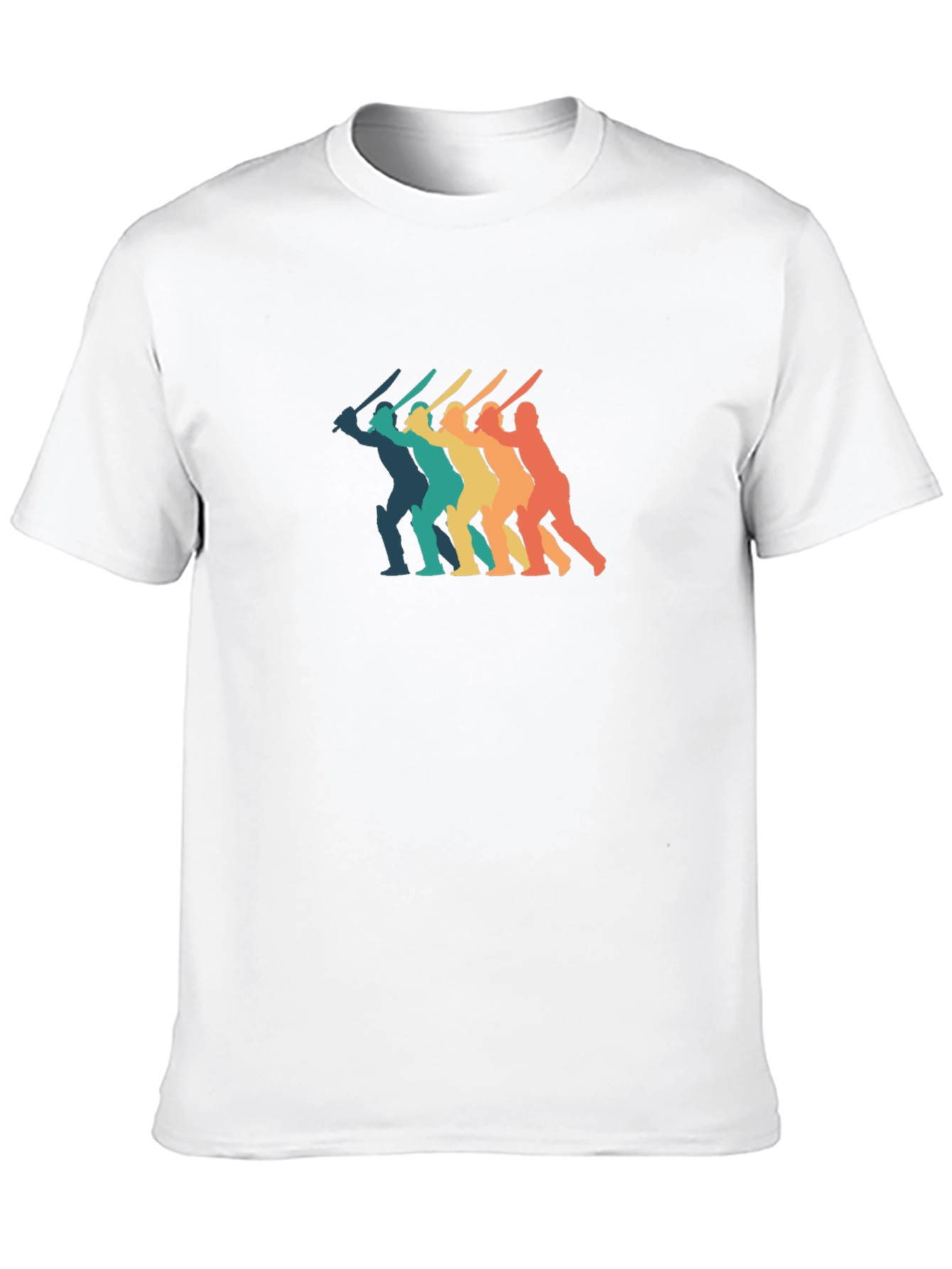 Retro Cricket Player T-Shirt - Black
