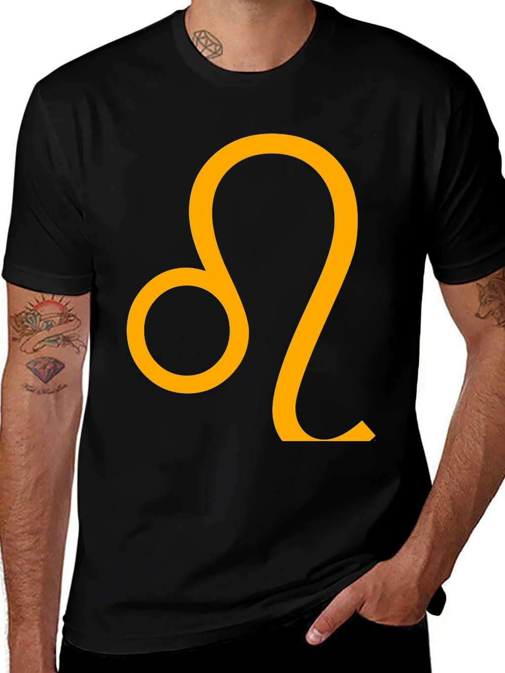 Leo Zodiac Sign Black T-Shirt