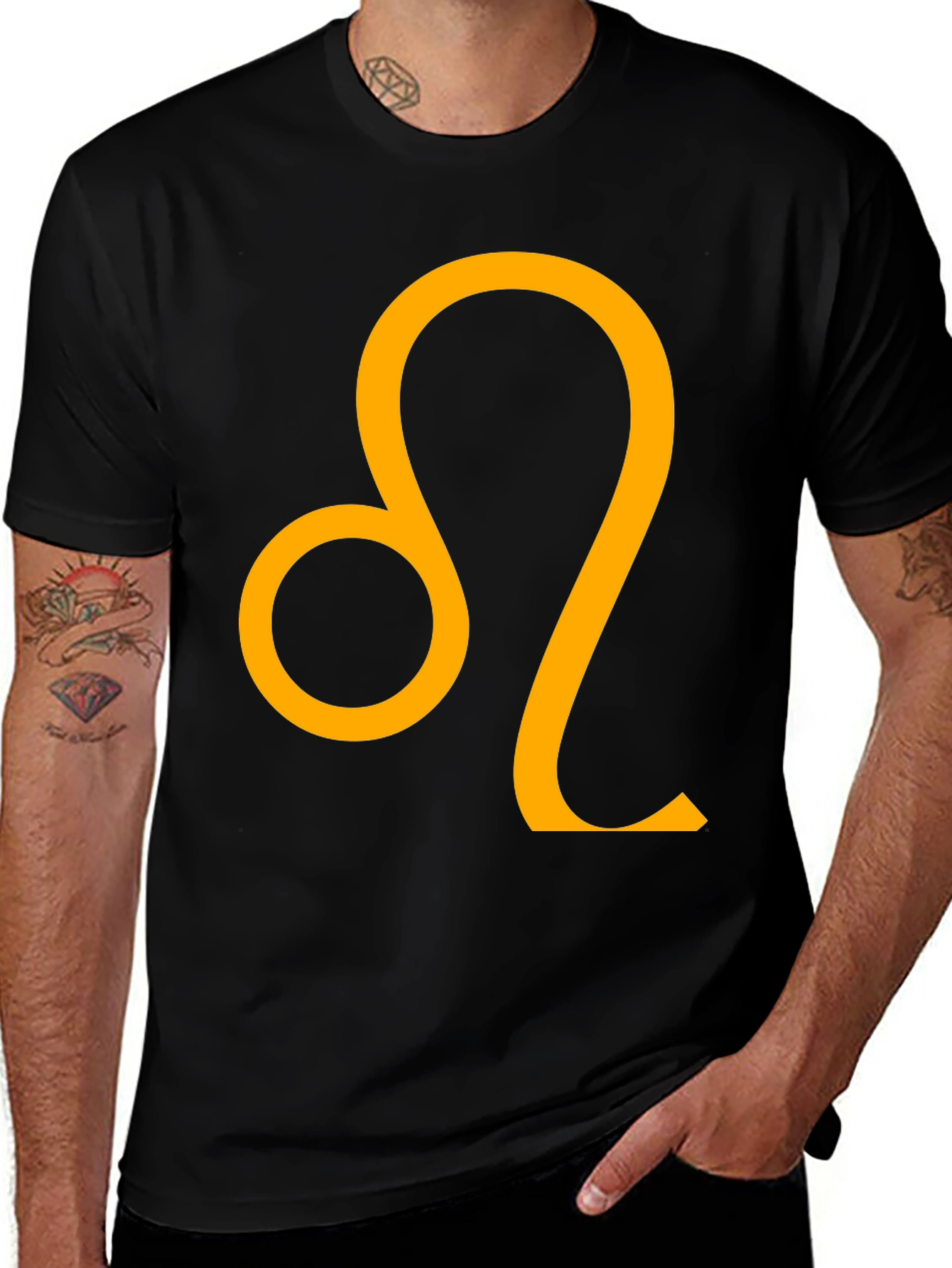 Leo Zodiac Sign Black T-Shirt