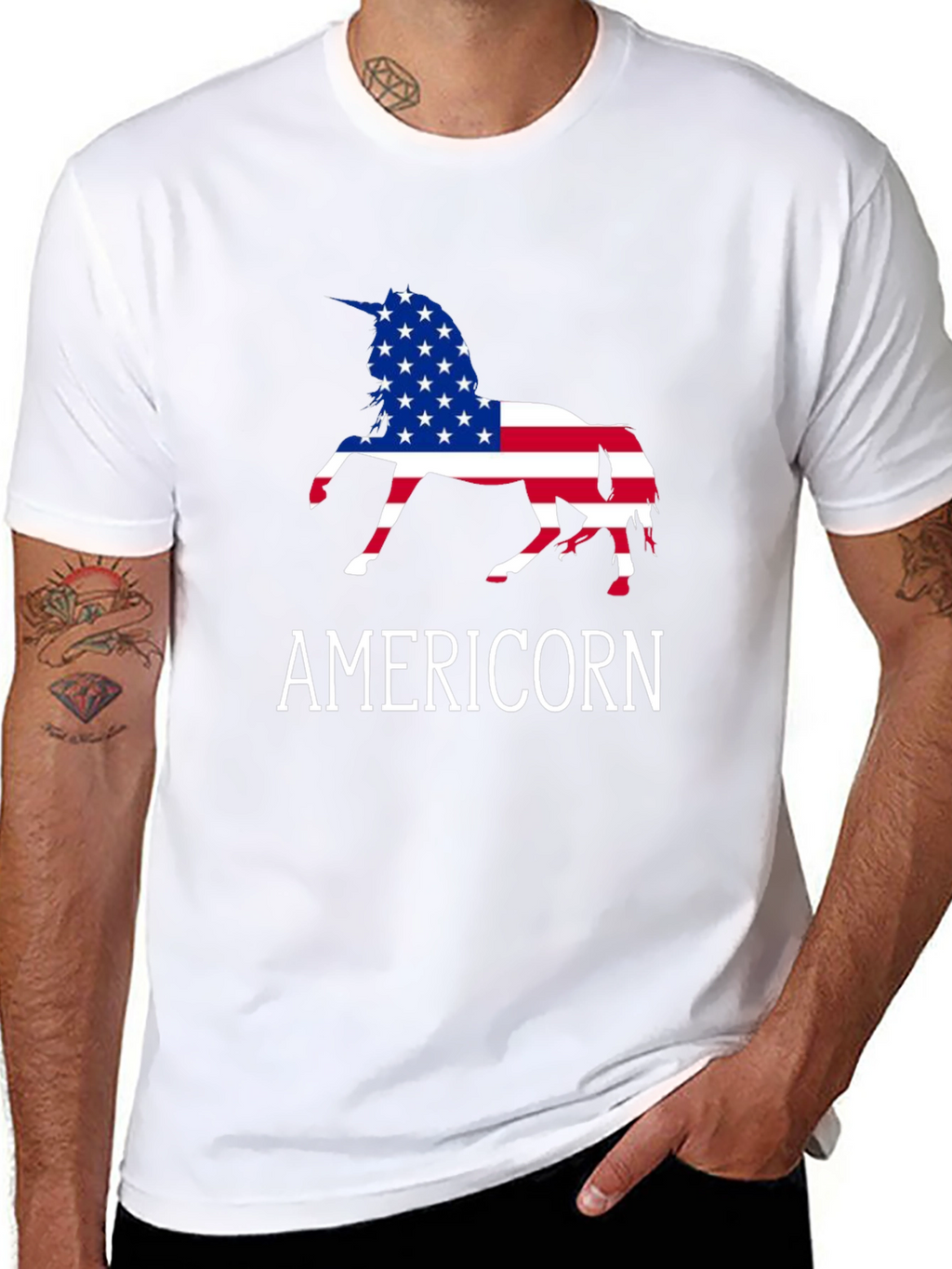 Americorn USA Flag Unicorn T-Shirt