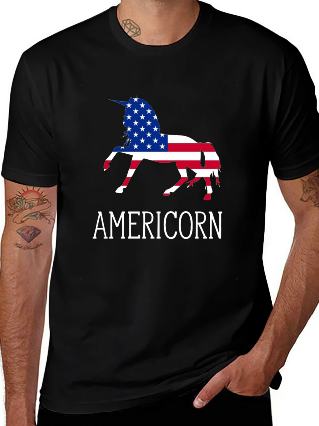 Americorn USA Flag Unicorn T-Shirt