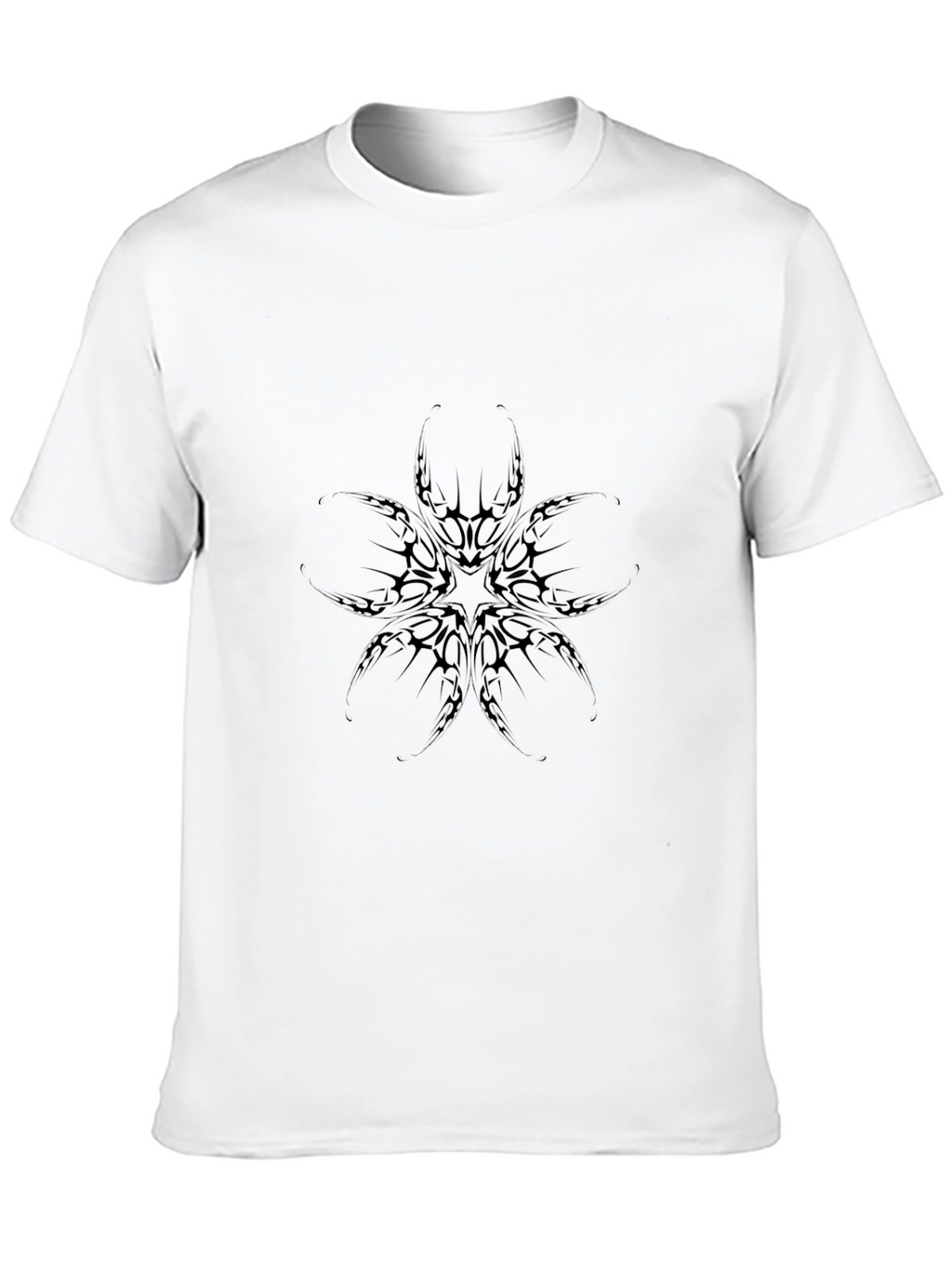 Black Graphic Tee: Abstract Tattoo Style Print