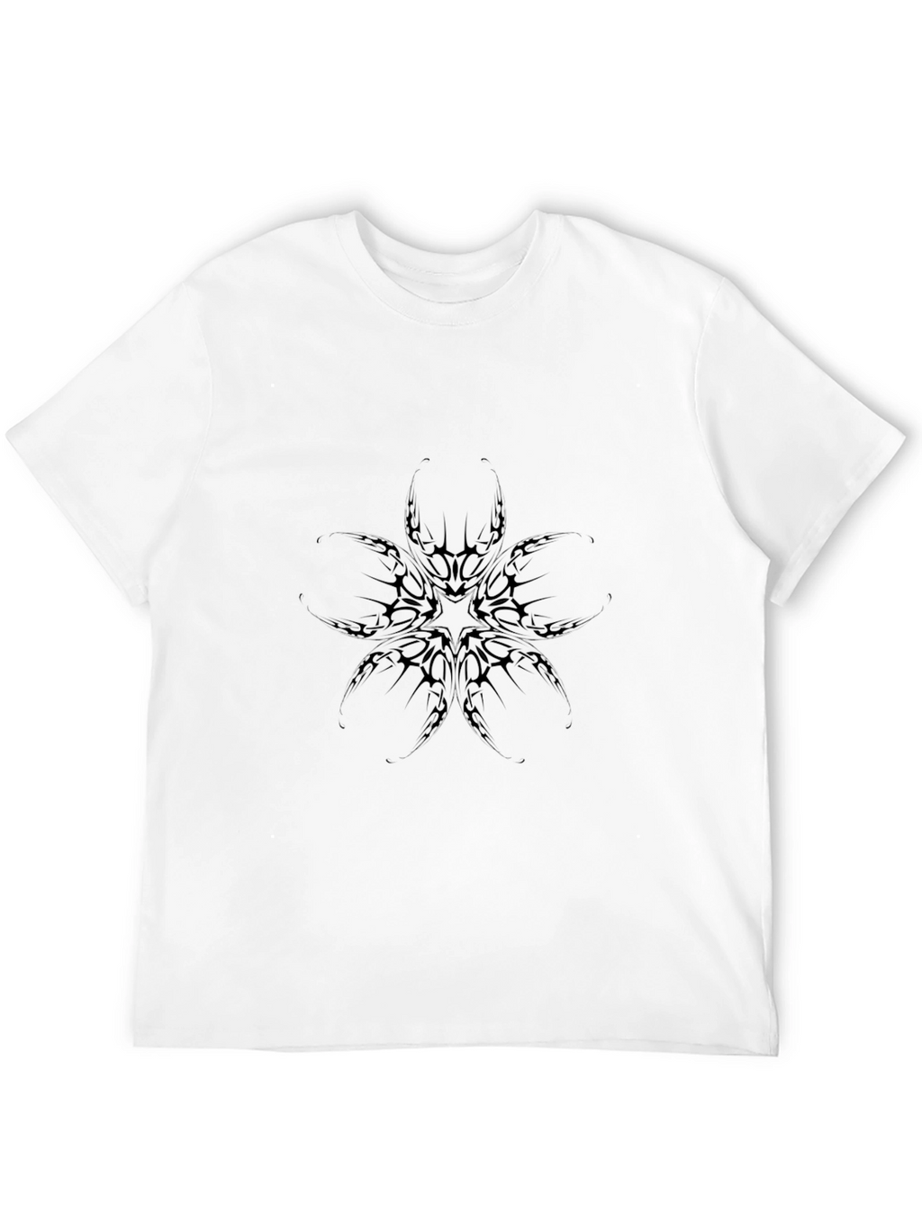 Black Graphic Tee: Abstract Tattoo Style Print