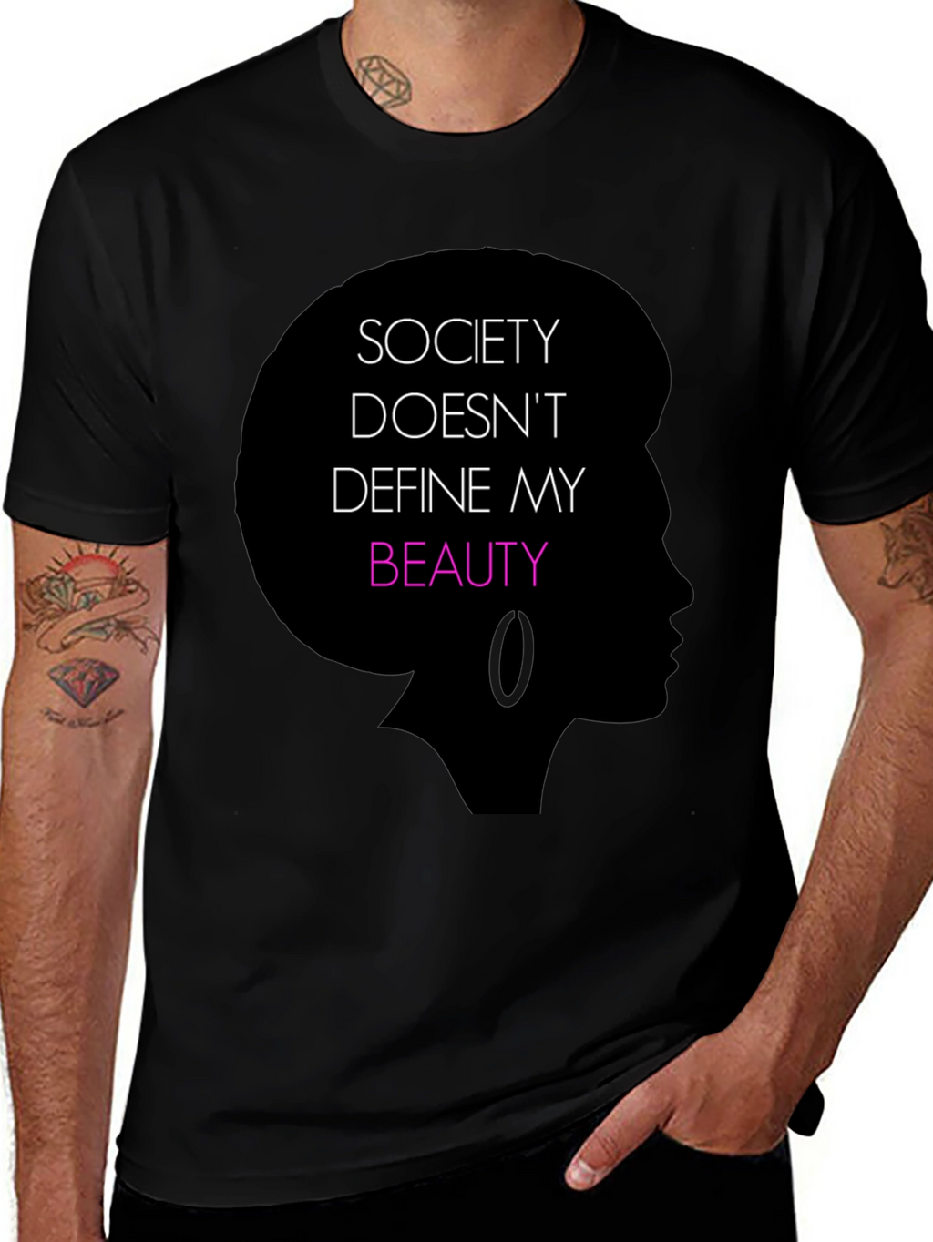 Empowering Black T-Shirt: Society Doesnt Define My Beauty