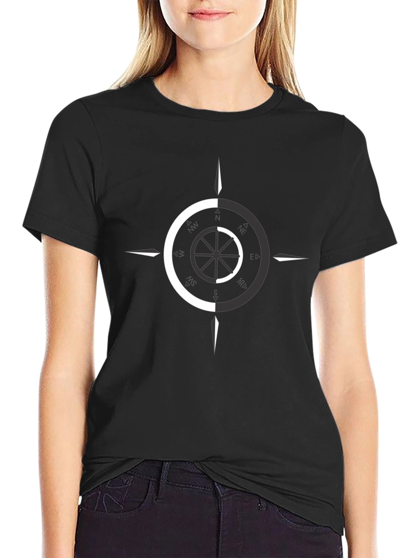 Dual Tone Compass Graphic Tee