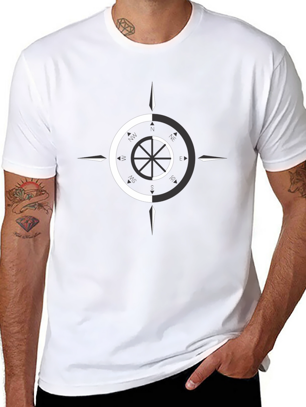 Dual Tone Compass Graphic Tee