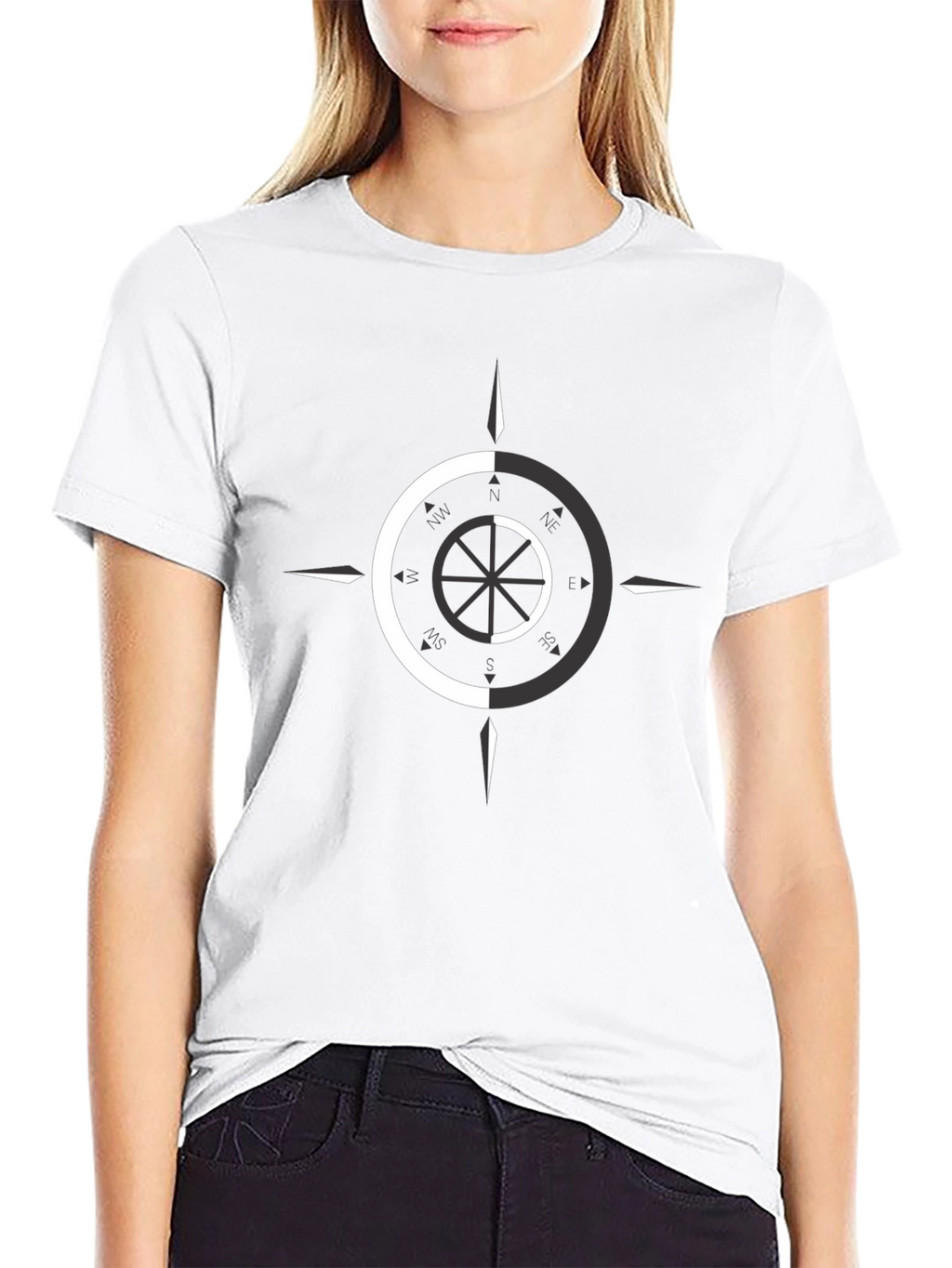 Dual Tone Compass Graphic Tee