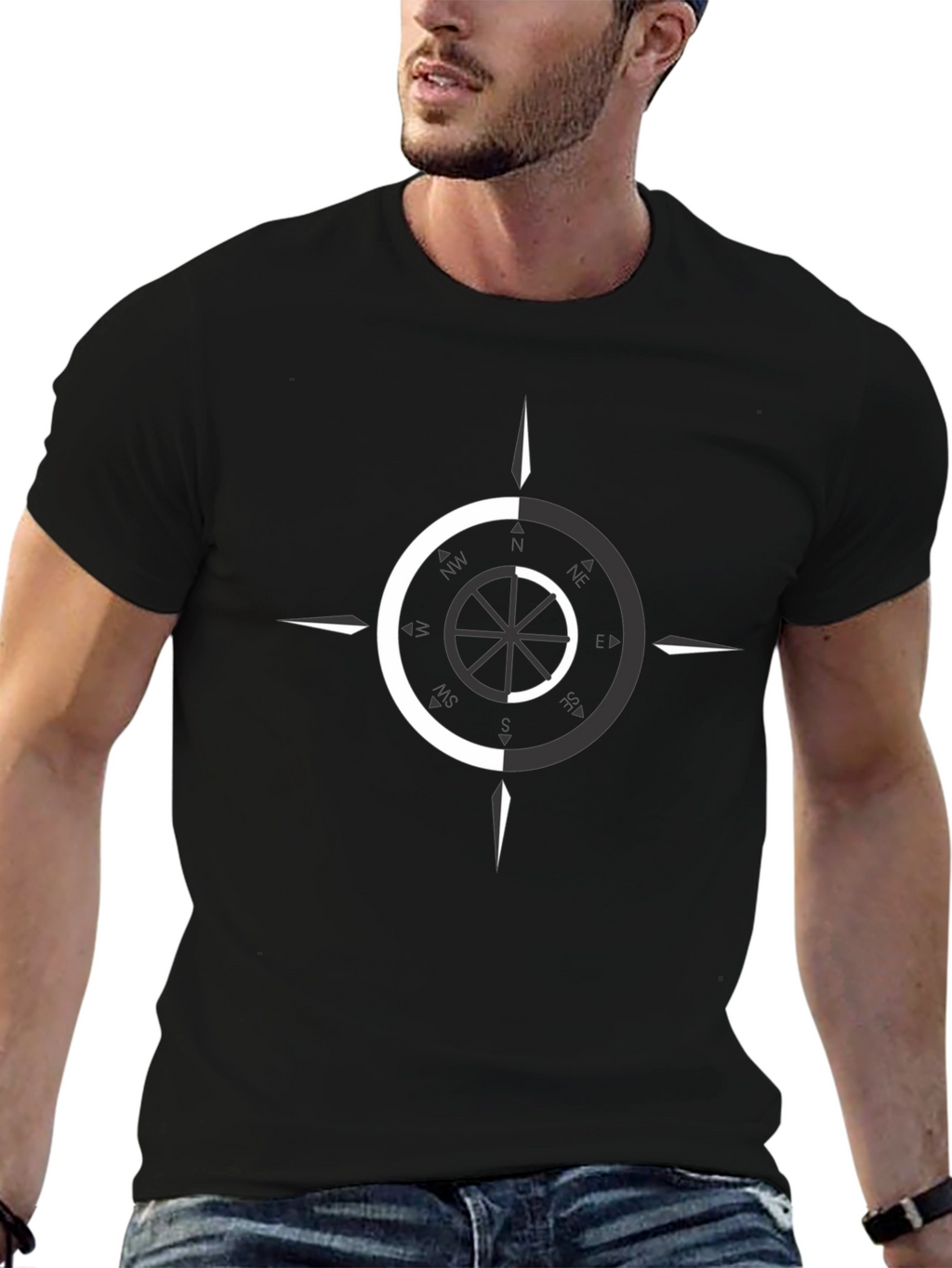 Dual Tone Compass Graphic Tee