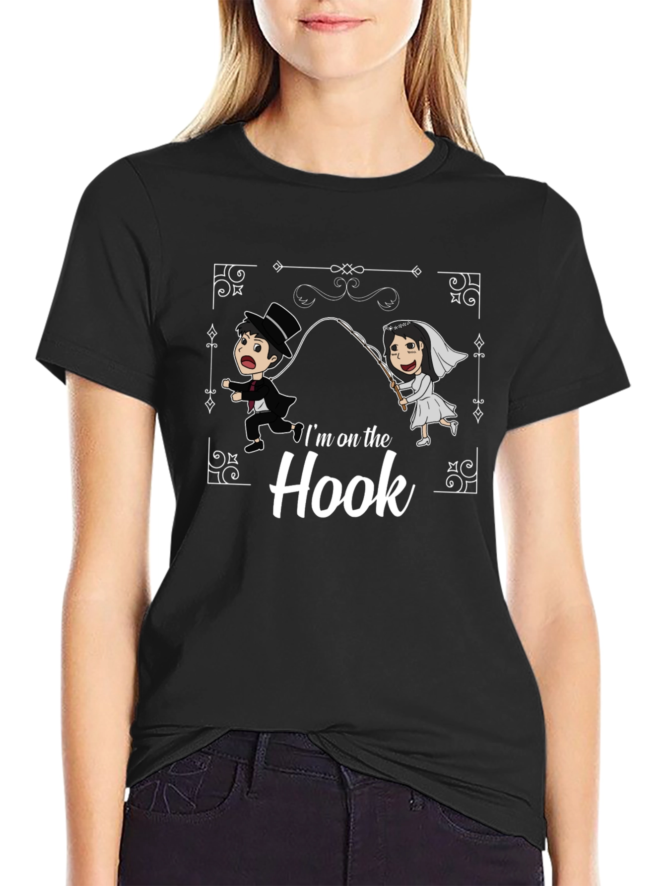 Im On The Hook T-Shirt Funny Wedding Tee Bride Groom