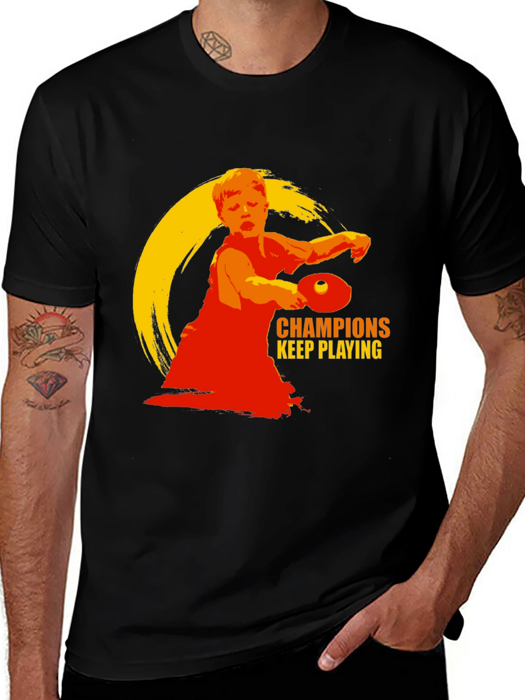 Champions Keep Playing T-Shirt - Table Tennis Design