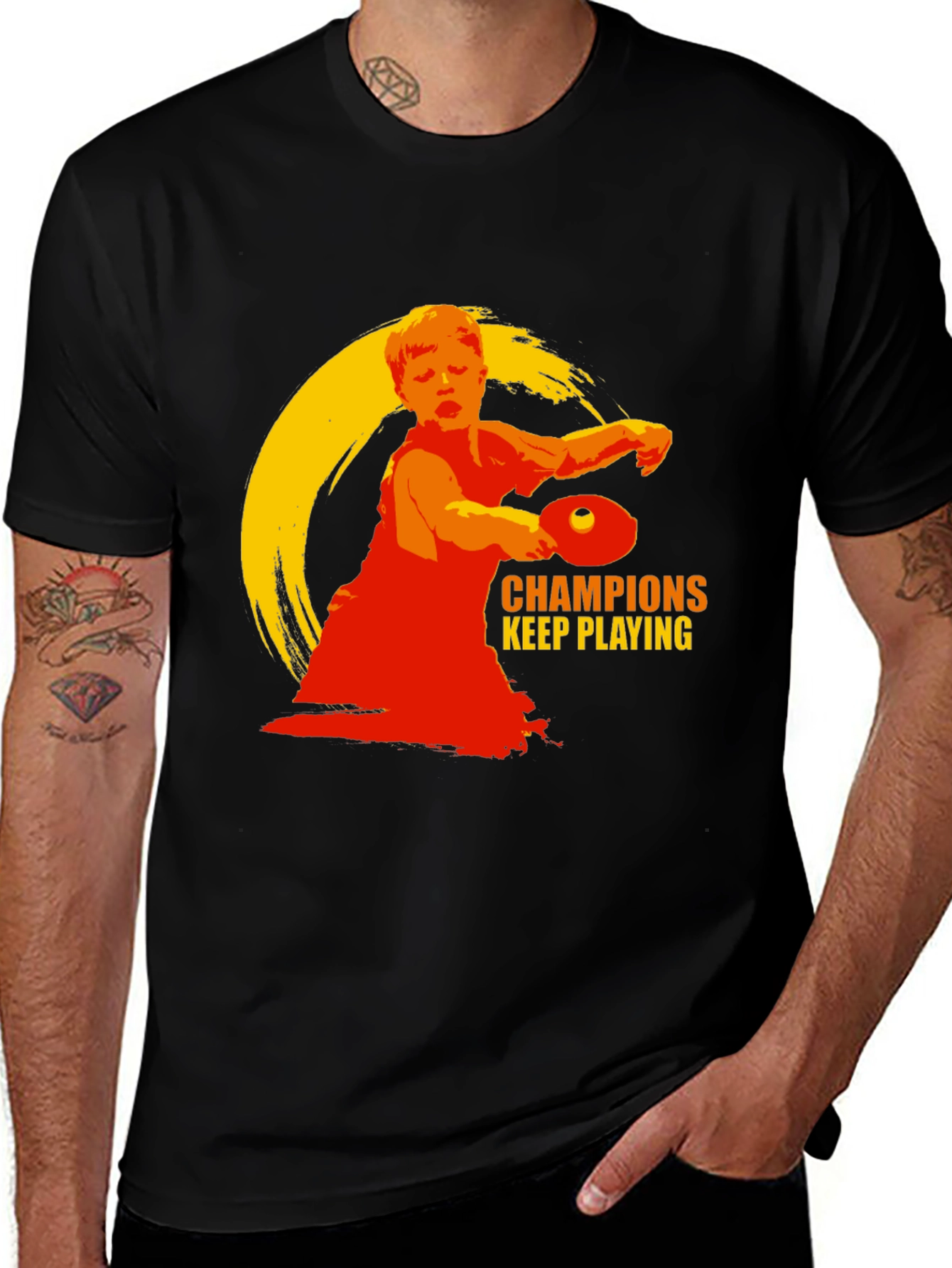 Champions Keep Playing T-Shirt - Table Tennis Design