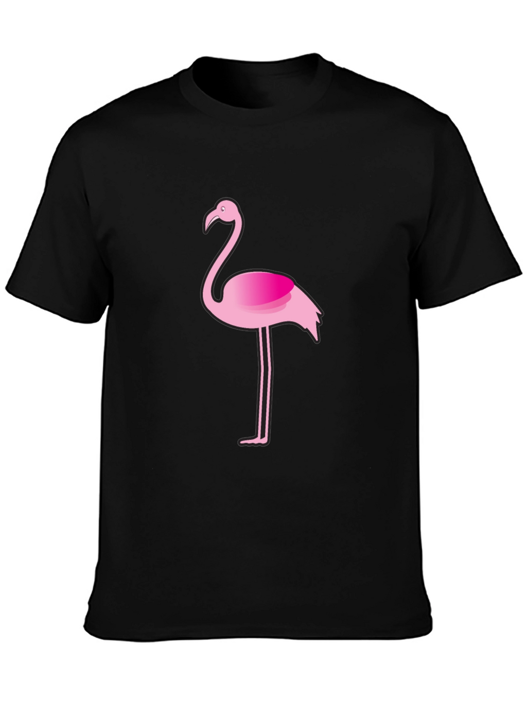 Flamingo Graphic Tee - Casual Black T-Shirt
