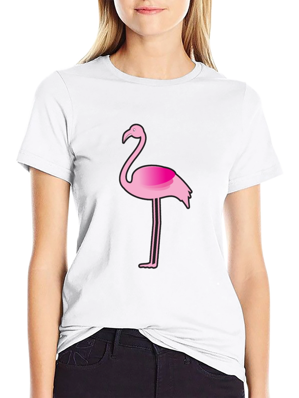 Flamingo Graphic Tee - Casual Black T-Shirt