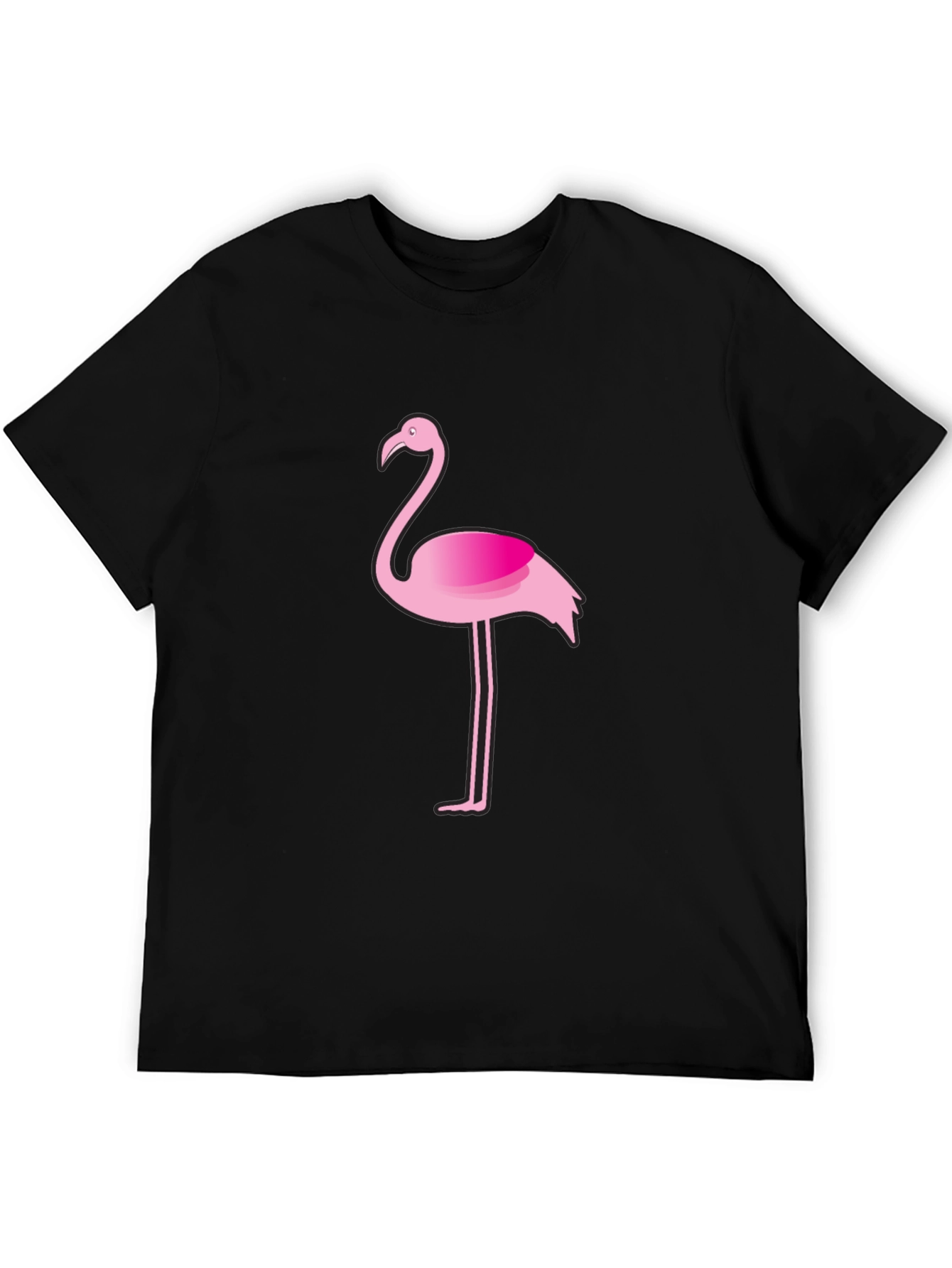Flamingo Graphic Tee - Casual Black T-Shirt