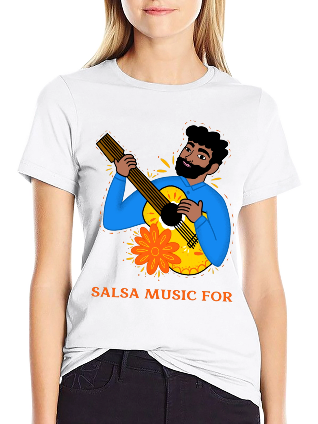 Salsa Music T-Shirt - Guitar Player Design