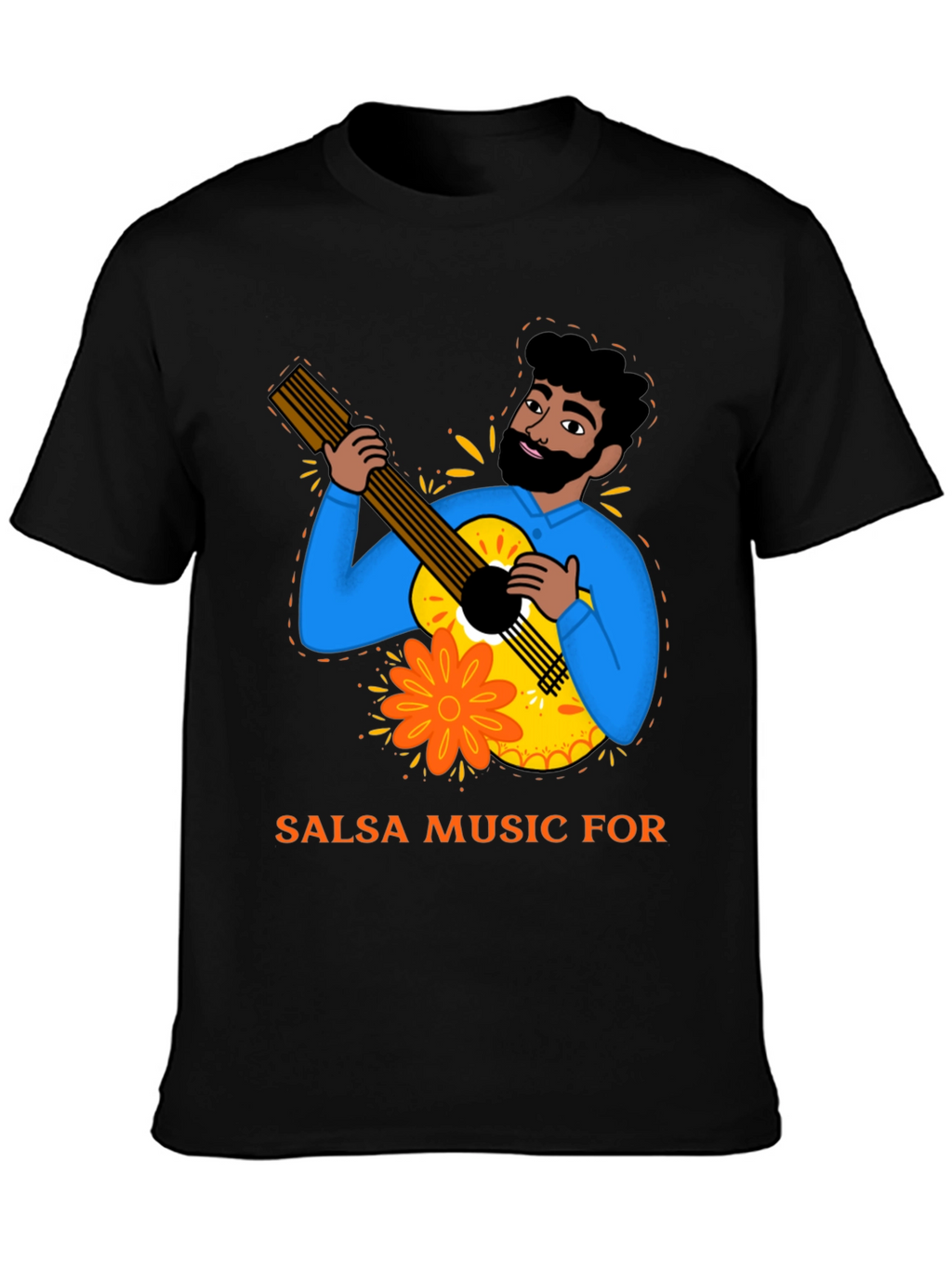 Salsa Music T-Shirt - Guitar Player Design