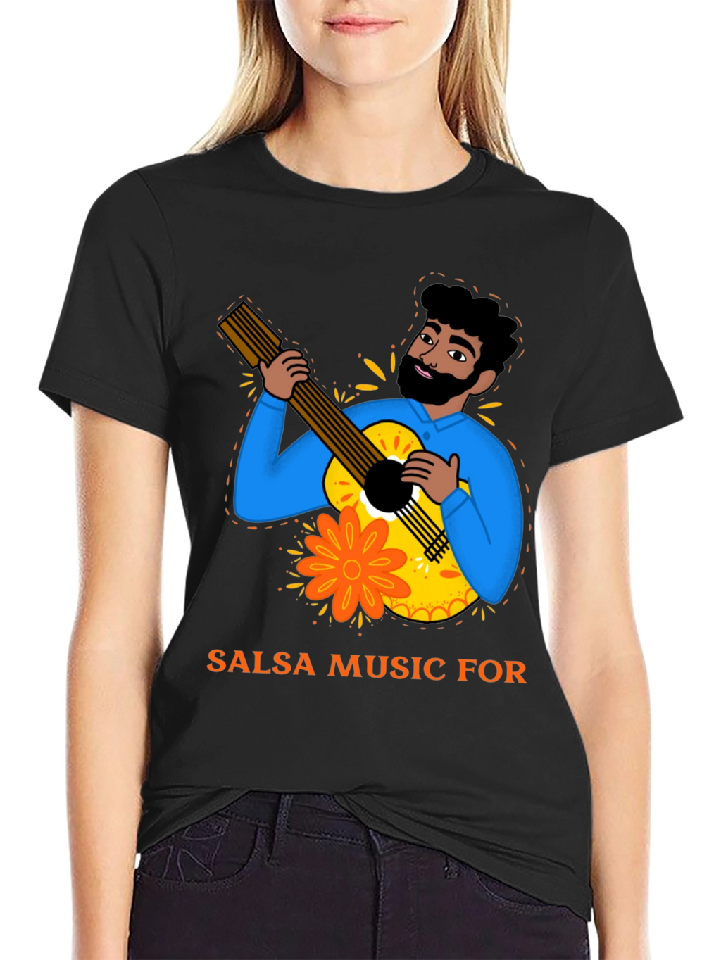 Salsa Music T-Shirt - Guitar Player Design