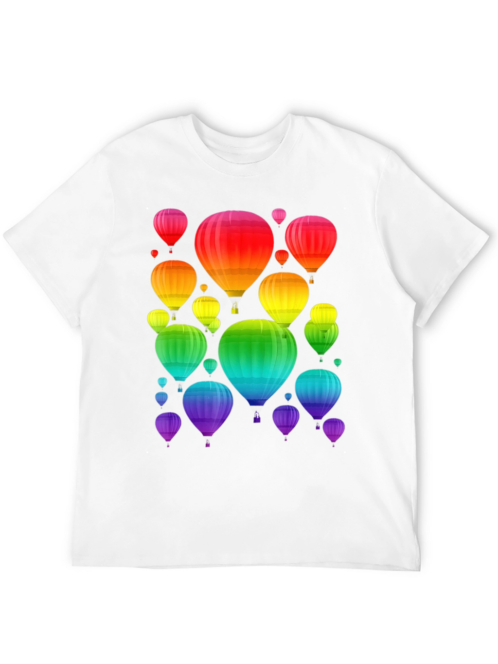 Rainbow Hot Air Balloon Graphic Tee