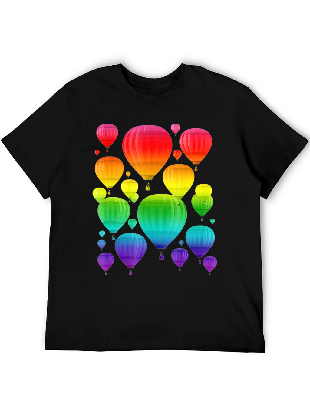 Rainbow Hot Air Balloon Graphic Tee