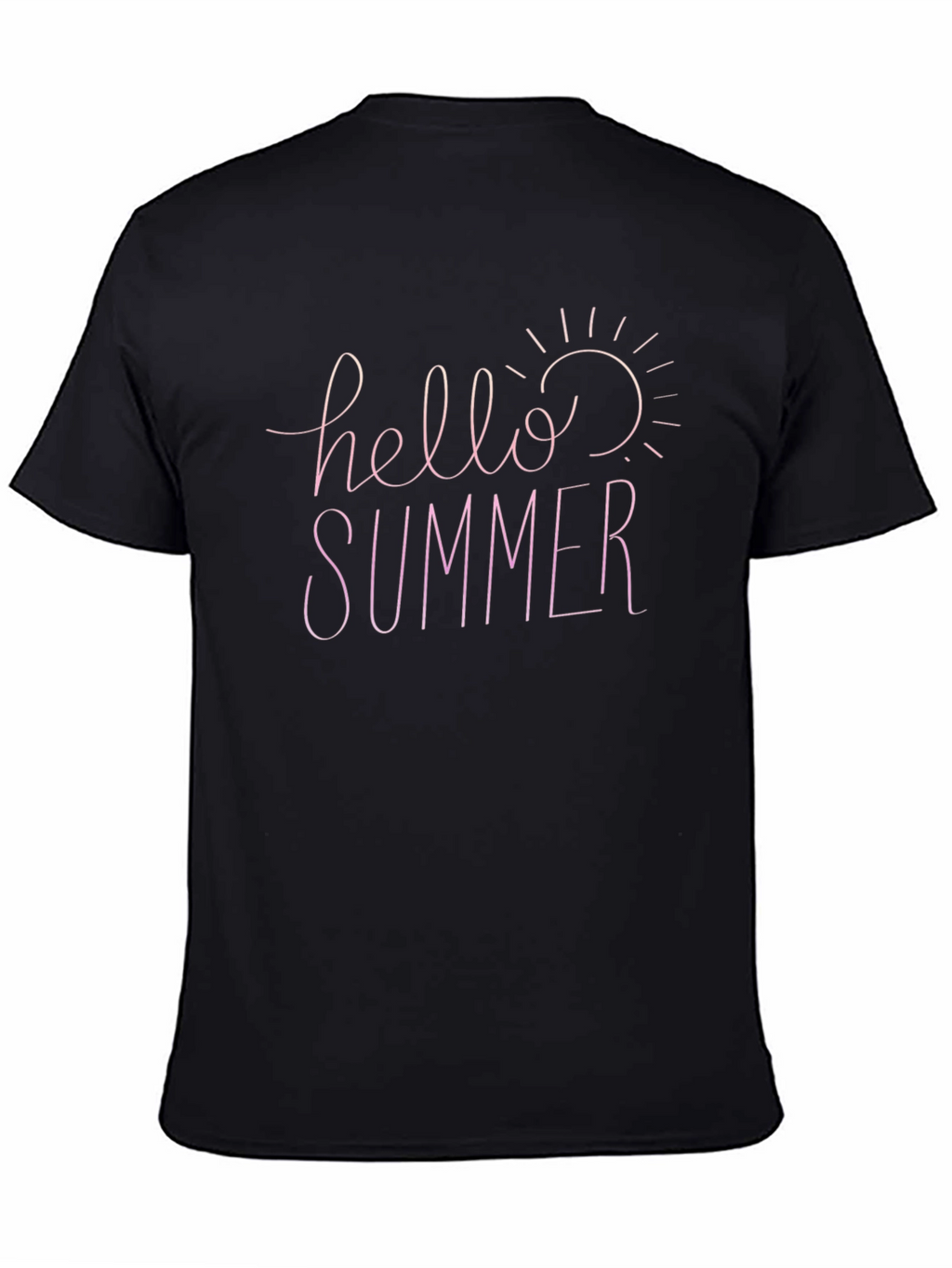 Hello Summer Black Cotton T-Shirt