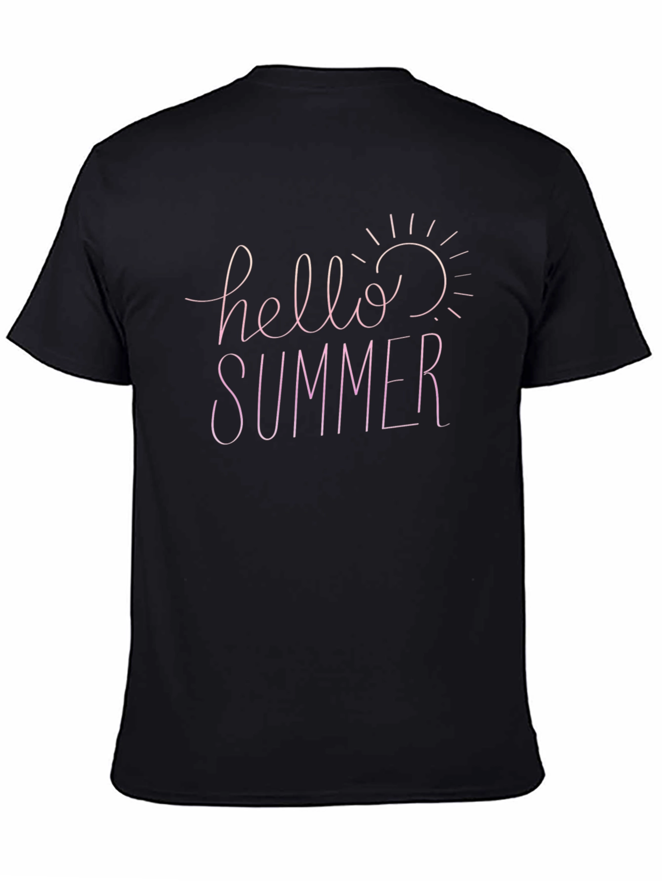 Hello Summer Black Cotton T-Shirt