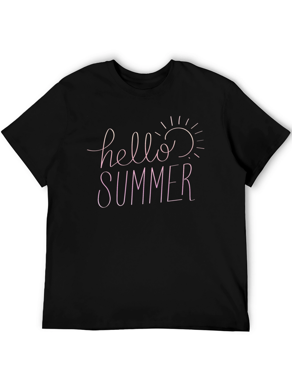 Hello Summer Black Cotton T-Shirt