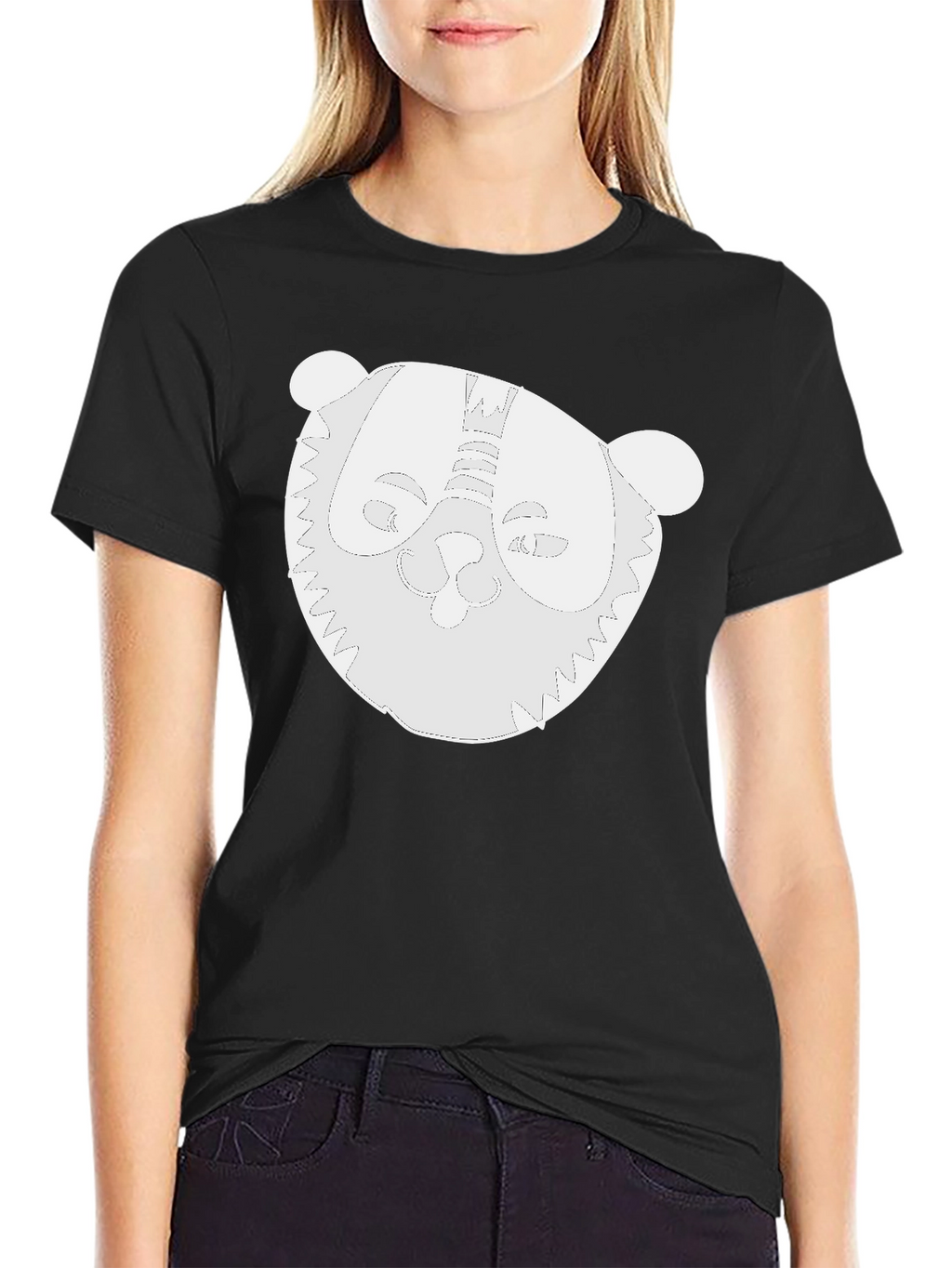 Whimsical Panda Graphic Black T-Shirt