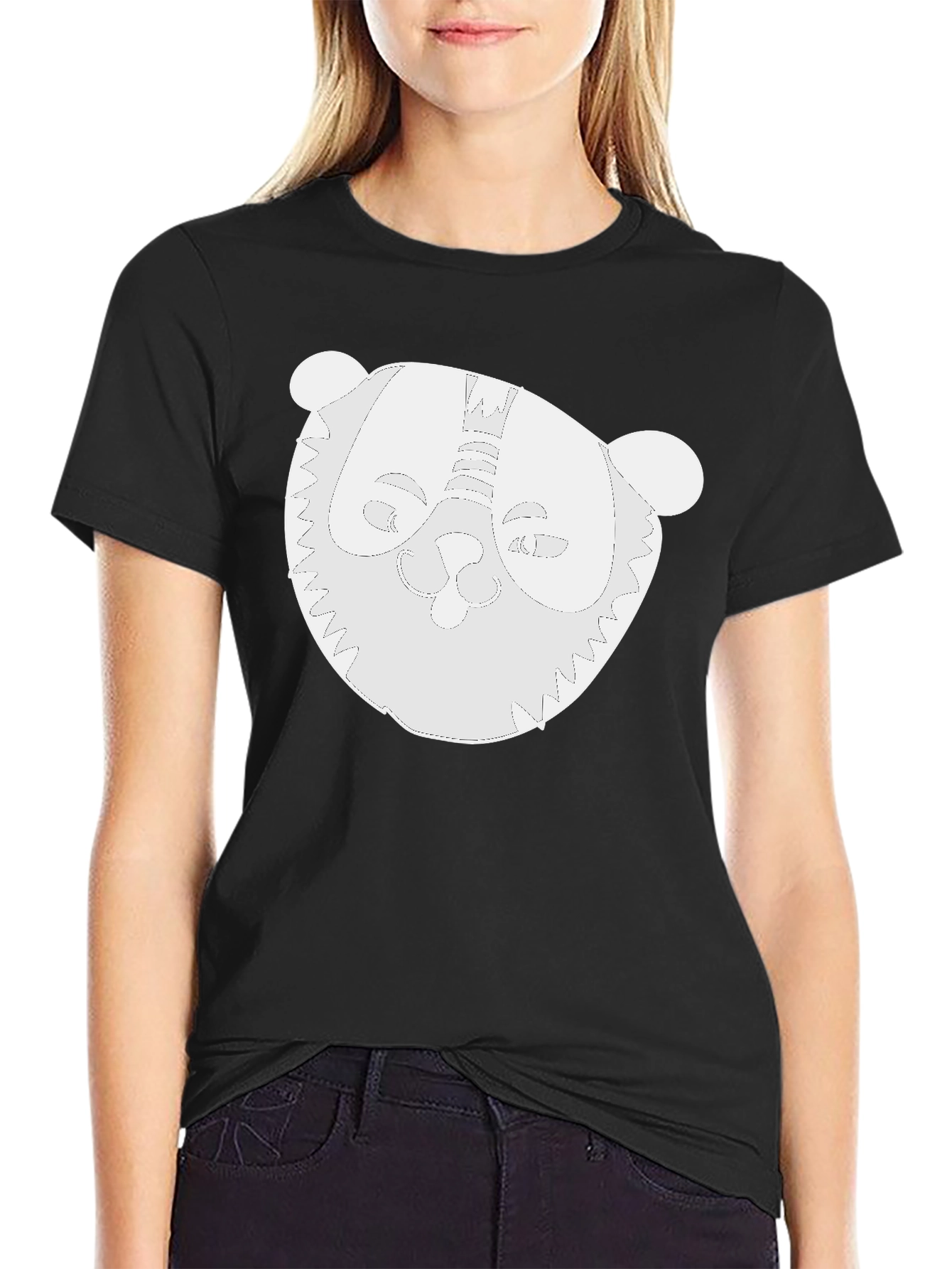 Whimsical Panda Graphic Black T-Shirt