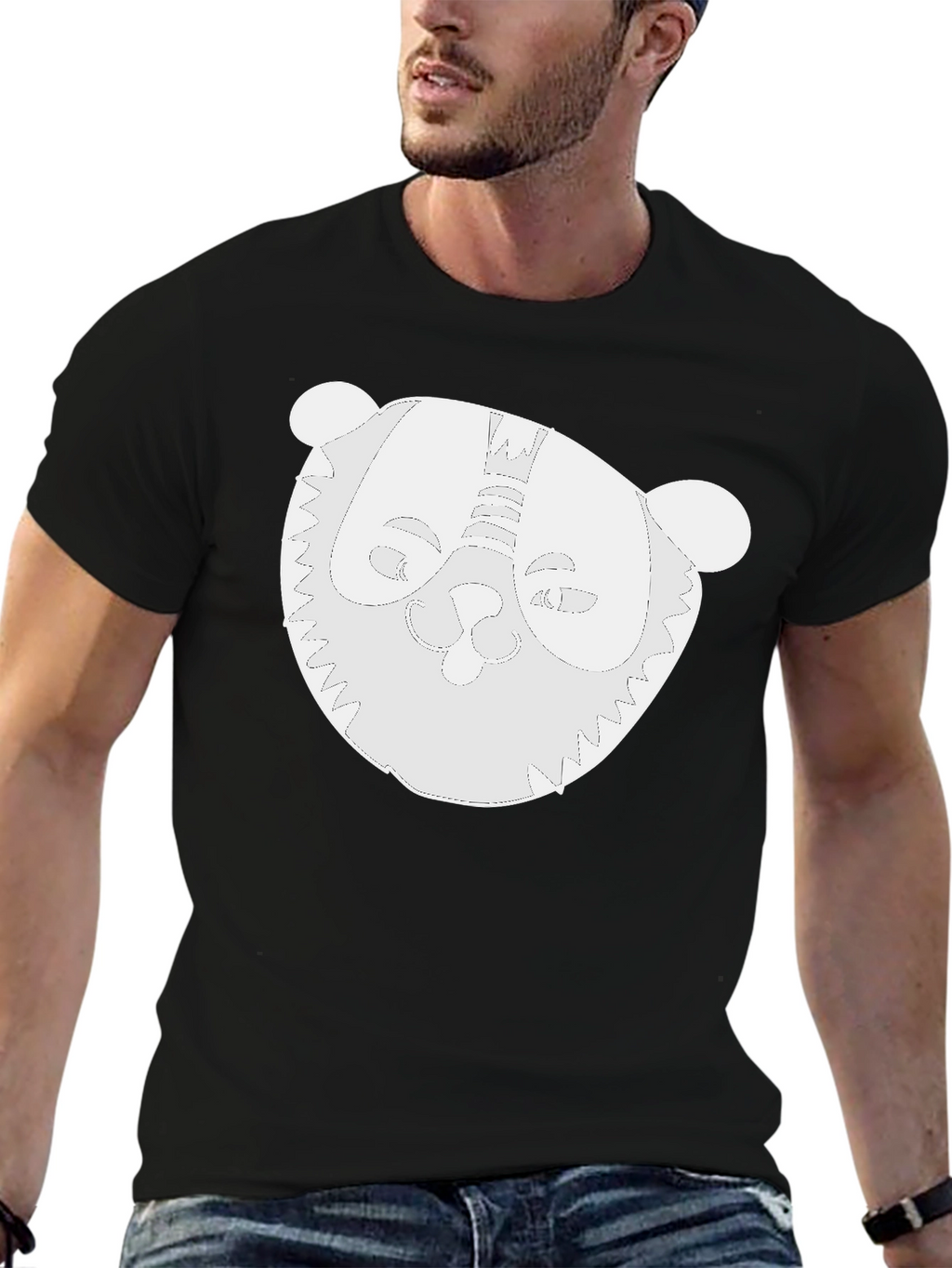 Whimsical Panda Graphic Black T-Shirt