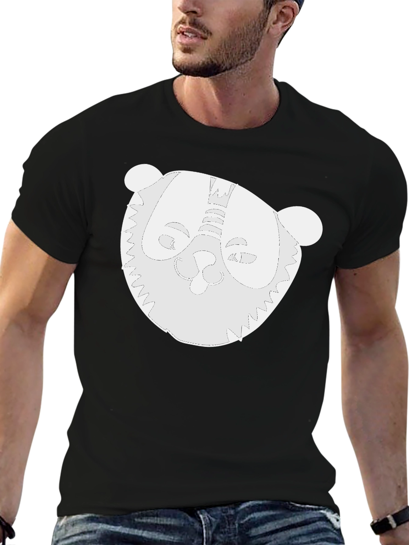 Whimsical Panda Graphic Black T-Shirt