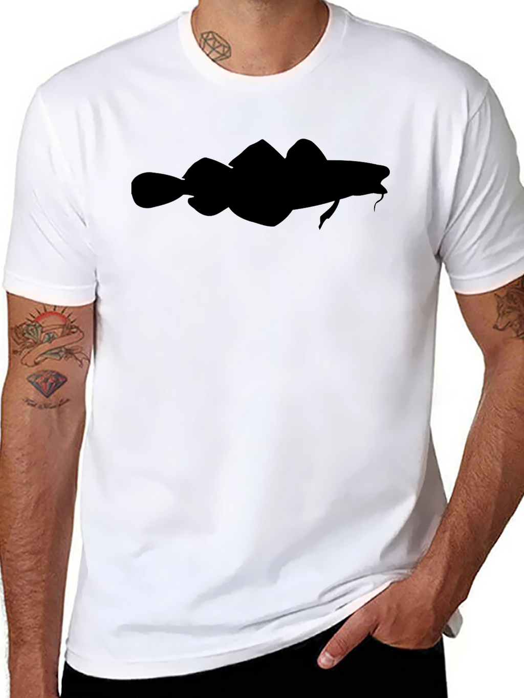 Black Codfish Silhouette Graphic Tee