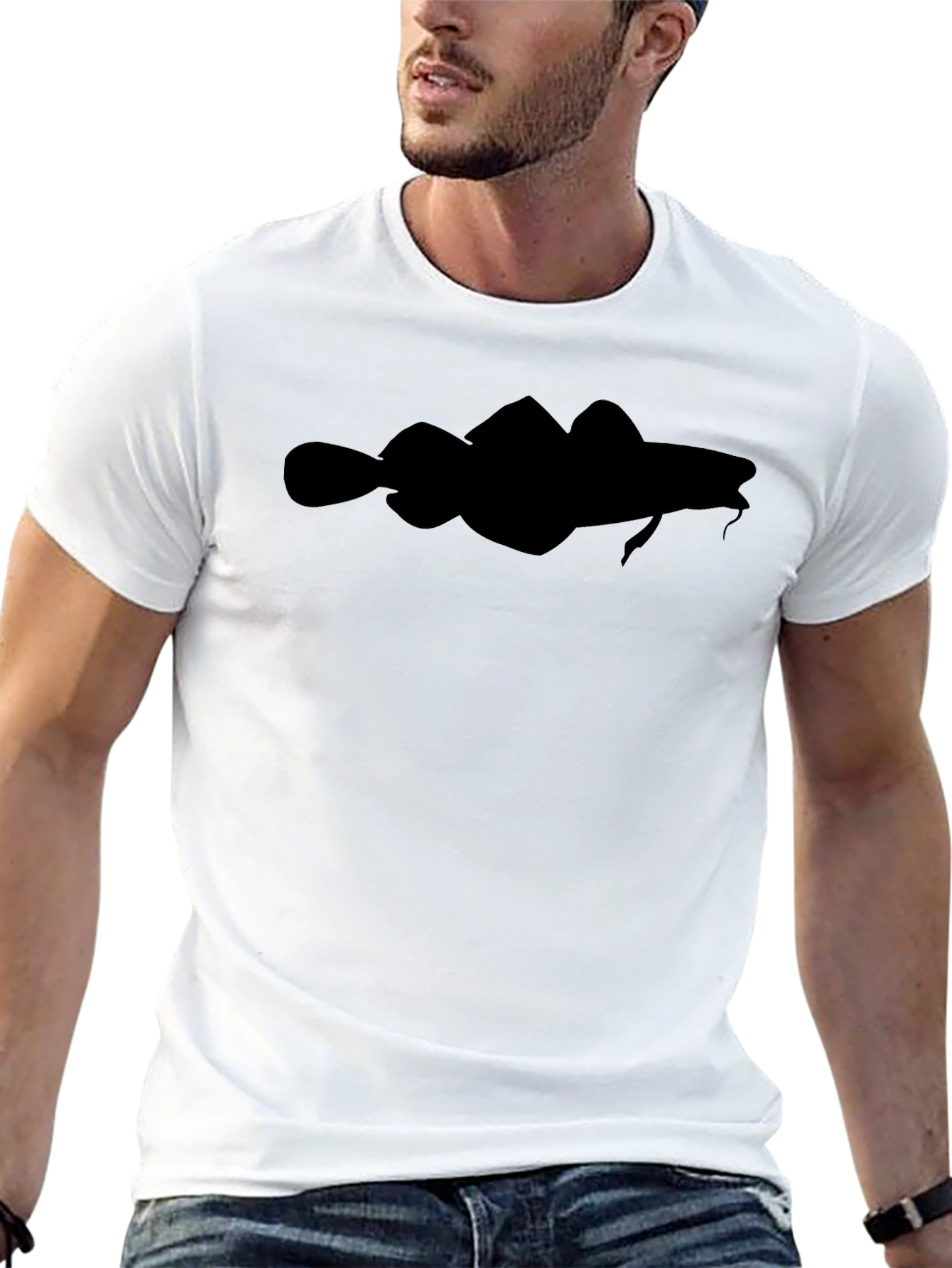 Black Codfish Silhouette Graphic Tee