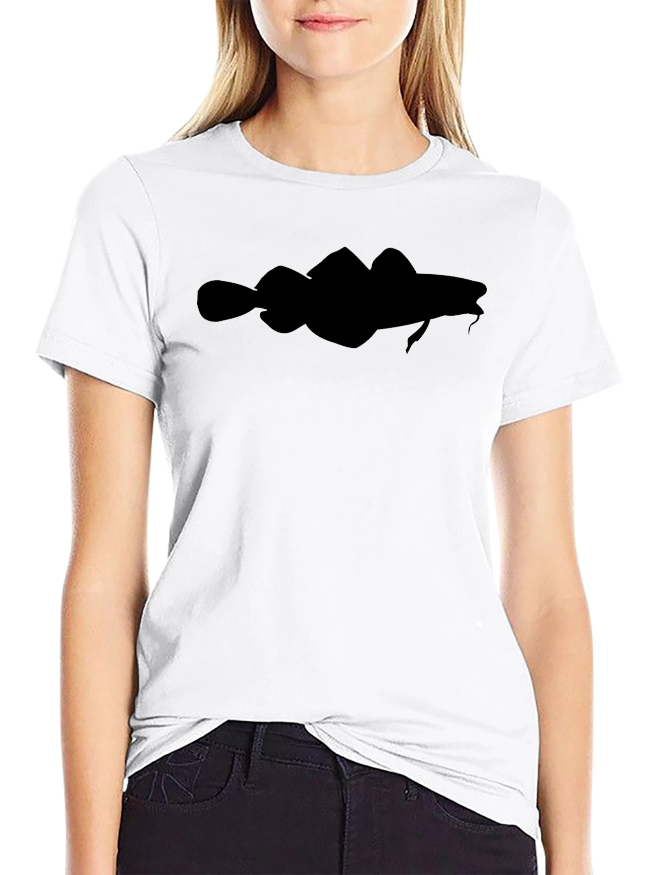 Black Codfish Silhouette Graphic Tee