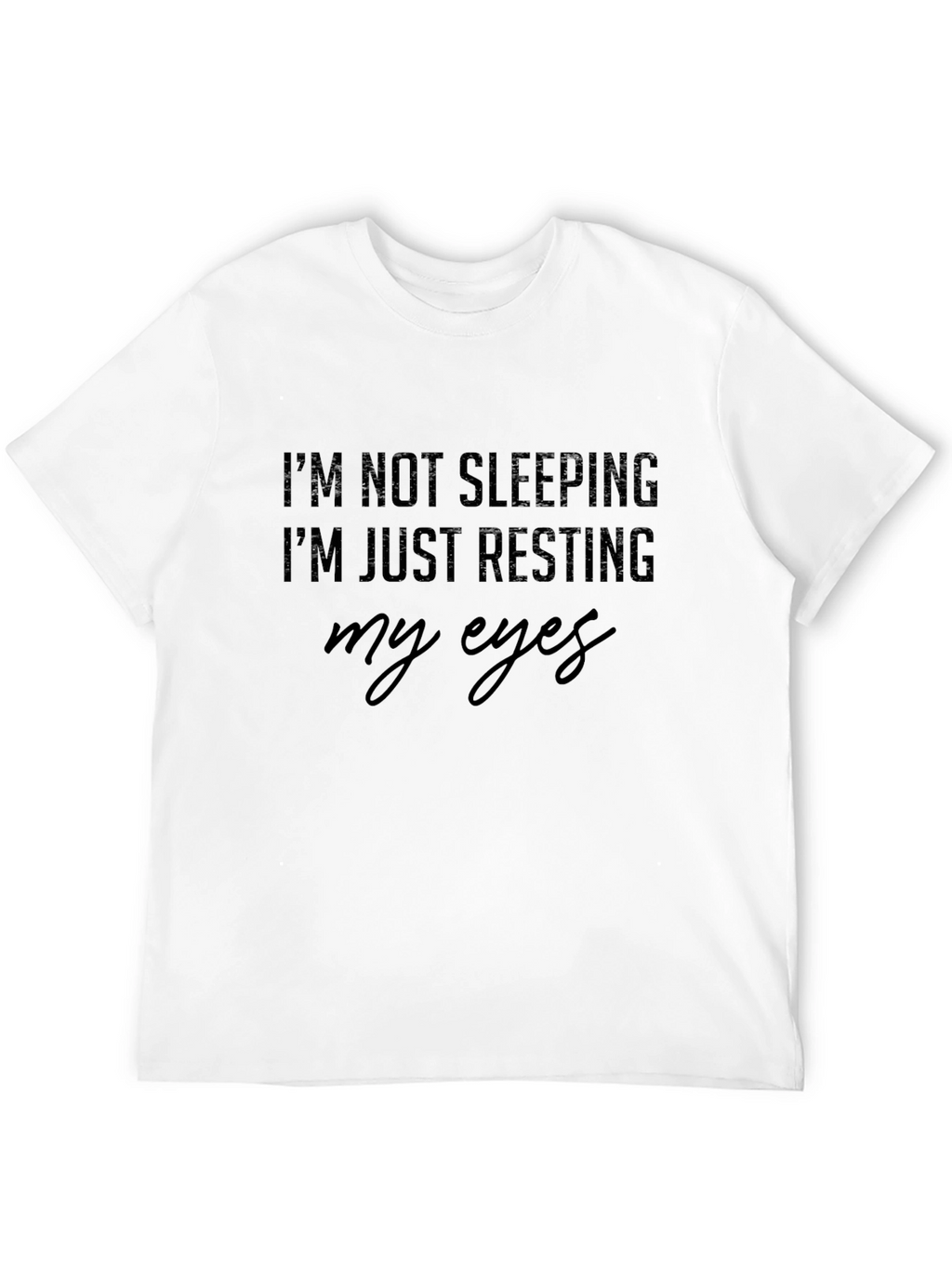 Resting Eyes Graphic Tee - Black Cotton T-Shirt