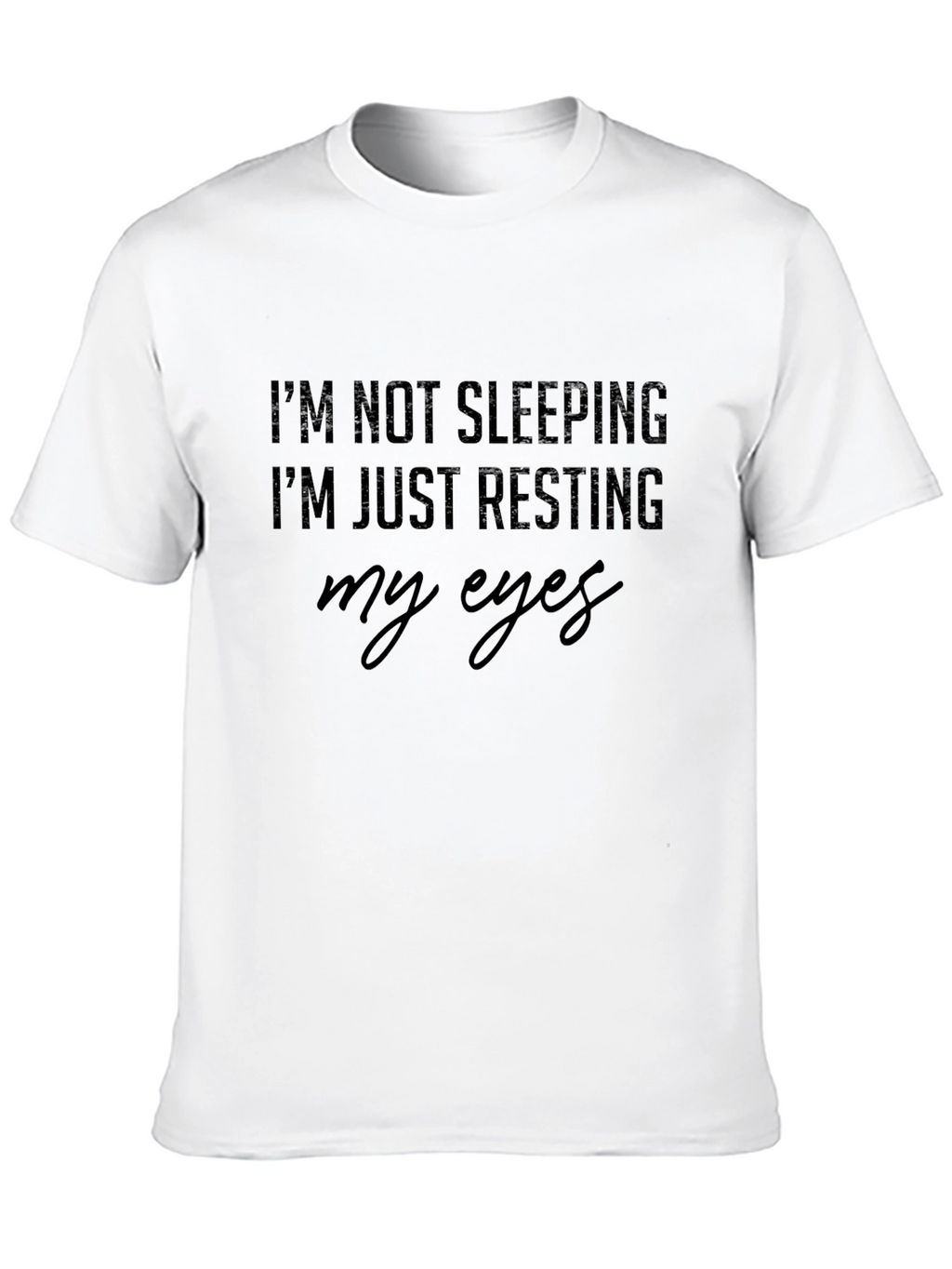 Resting Eyes Graphic Tee - Black Cotton T-Shirt