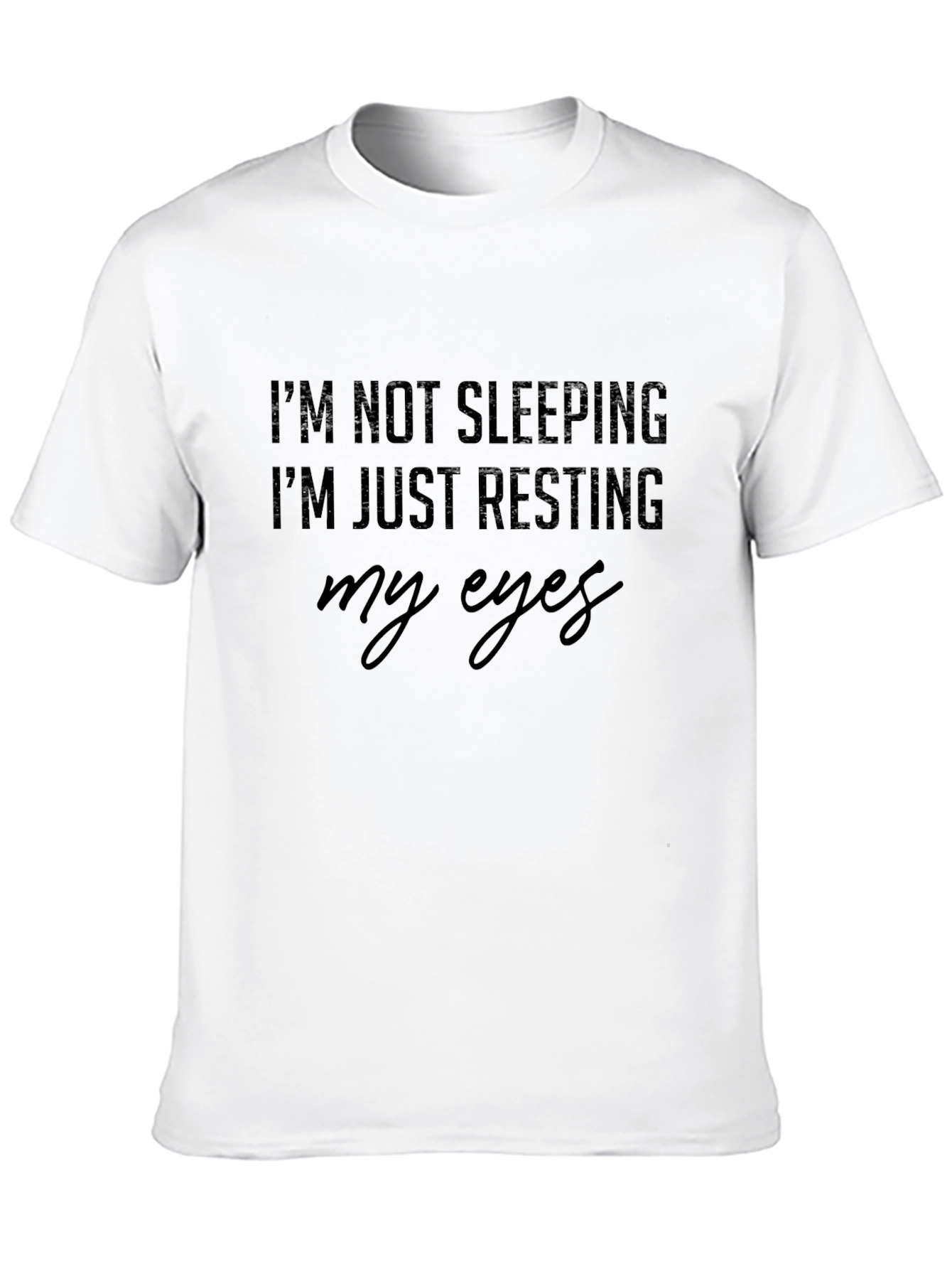 Resting Eyes Graphic Tee - Black Cotton T-Shirt