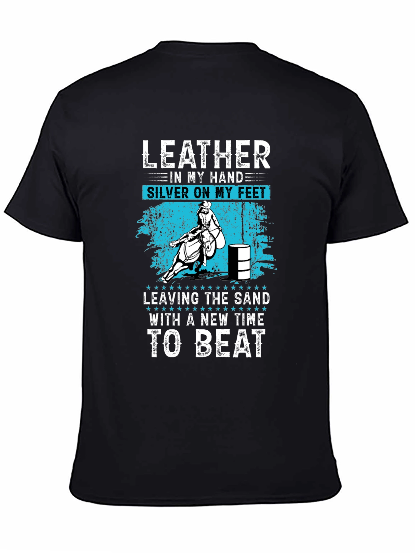 Leather Silver Horse Barrel Racing Graphic Tee