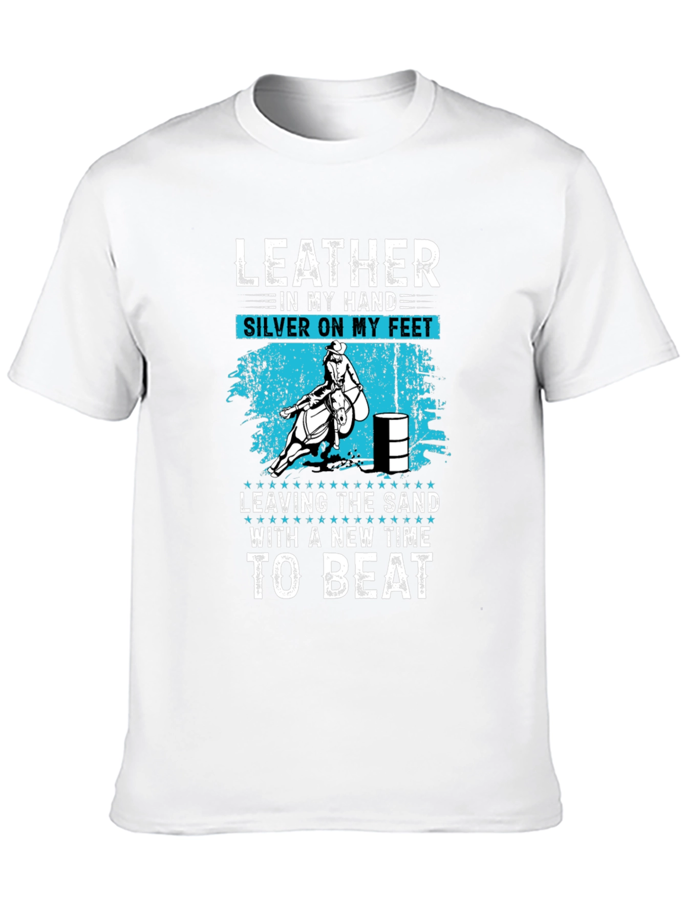 Leather Silver Horse Barrel Racing Graphic Tee