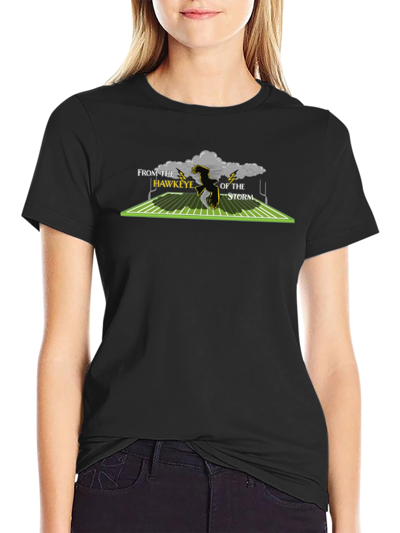Hawkeye Football T-Shirt - From the Hawkeye of the Storm