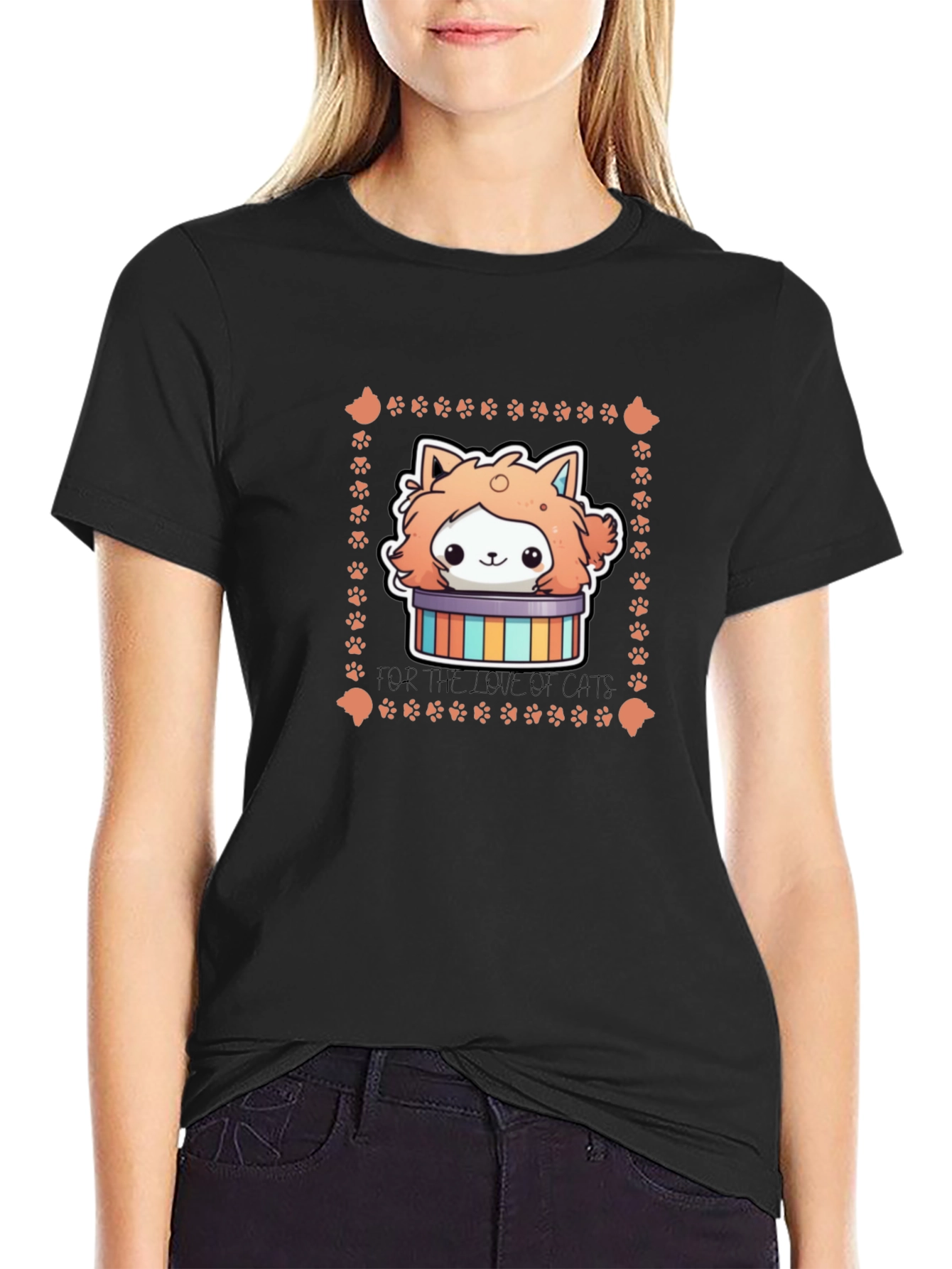 Cute Cat T-Shirt - For the Love of Cats