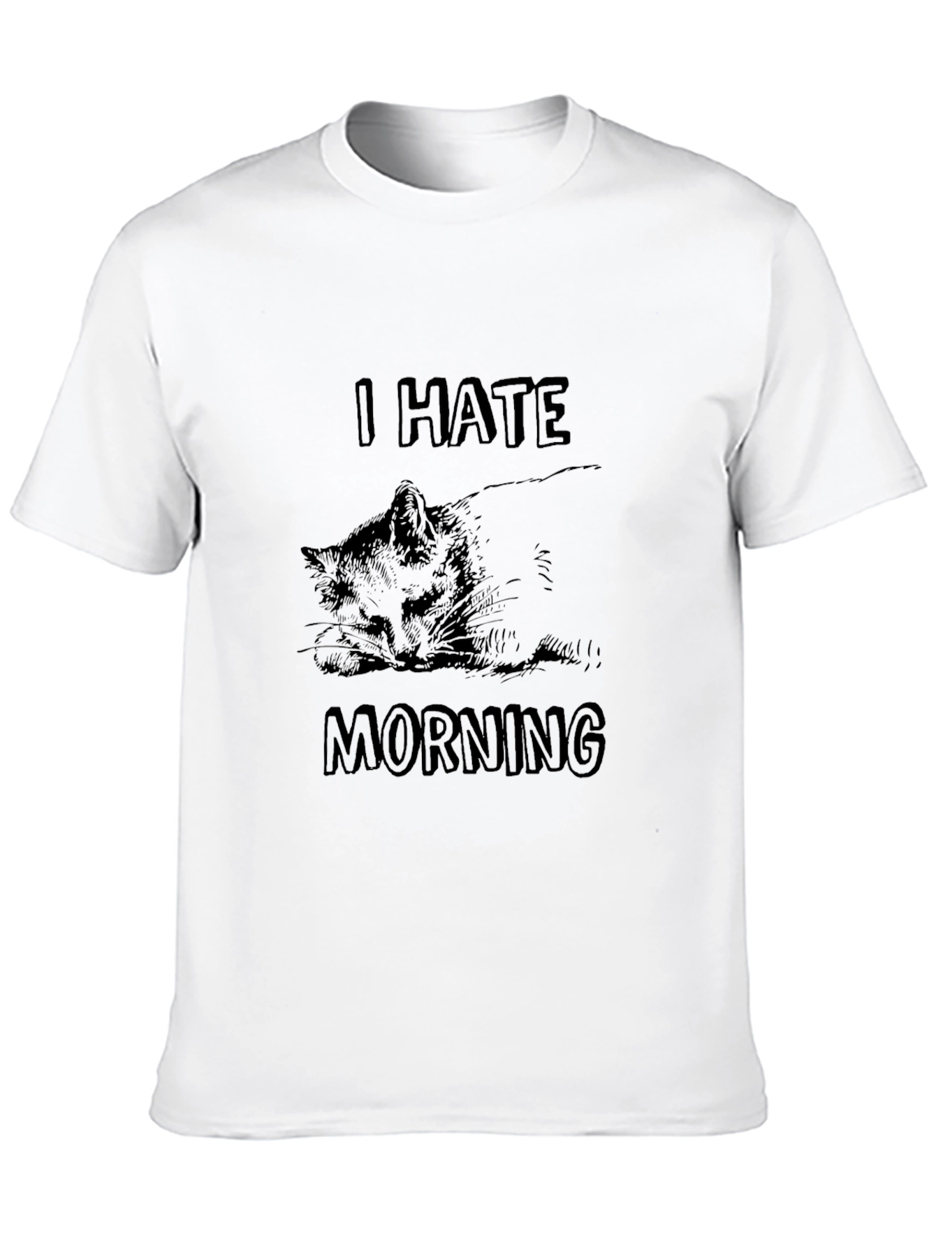 I Hate Mornings Cat Graphic Tee