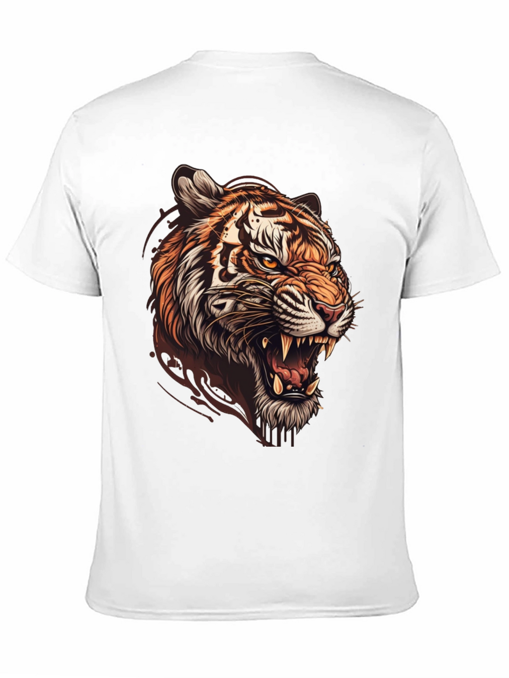Tiger Graphic Print Mens Black T-Shirt