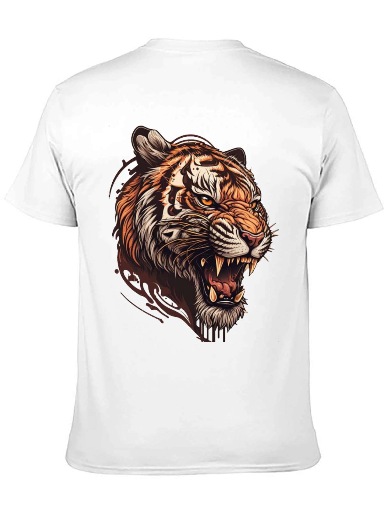 Tiger Graphic Print Mens Black T-Shirt