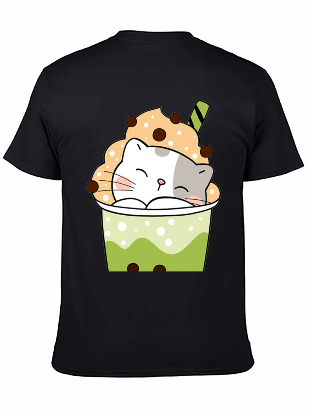 Cute Cat Boba Tea Graphic T-Shirt
