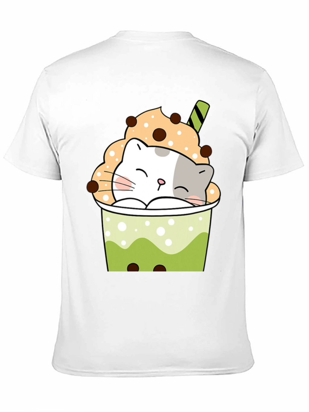 Cute Cat Boba Tea Graphic T-Shirt