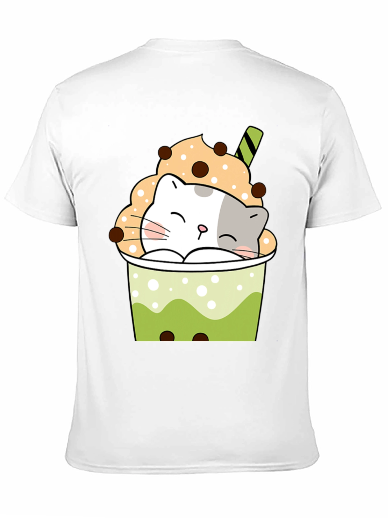 Cute Cat Boba Tea Graphic T-Shirt