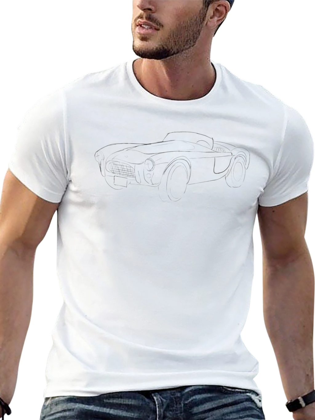 Classic Car Outline Tee - Black