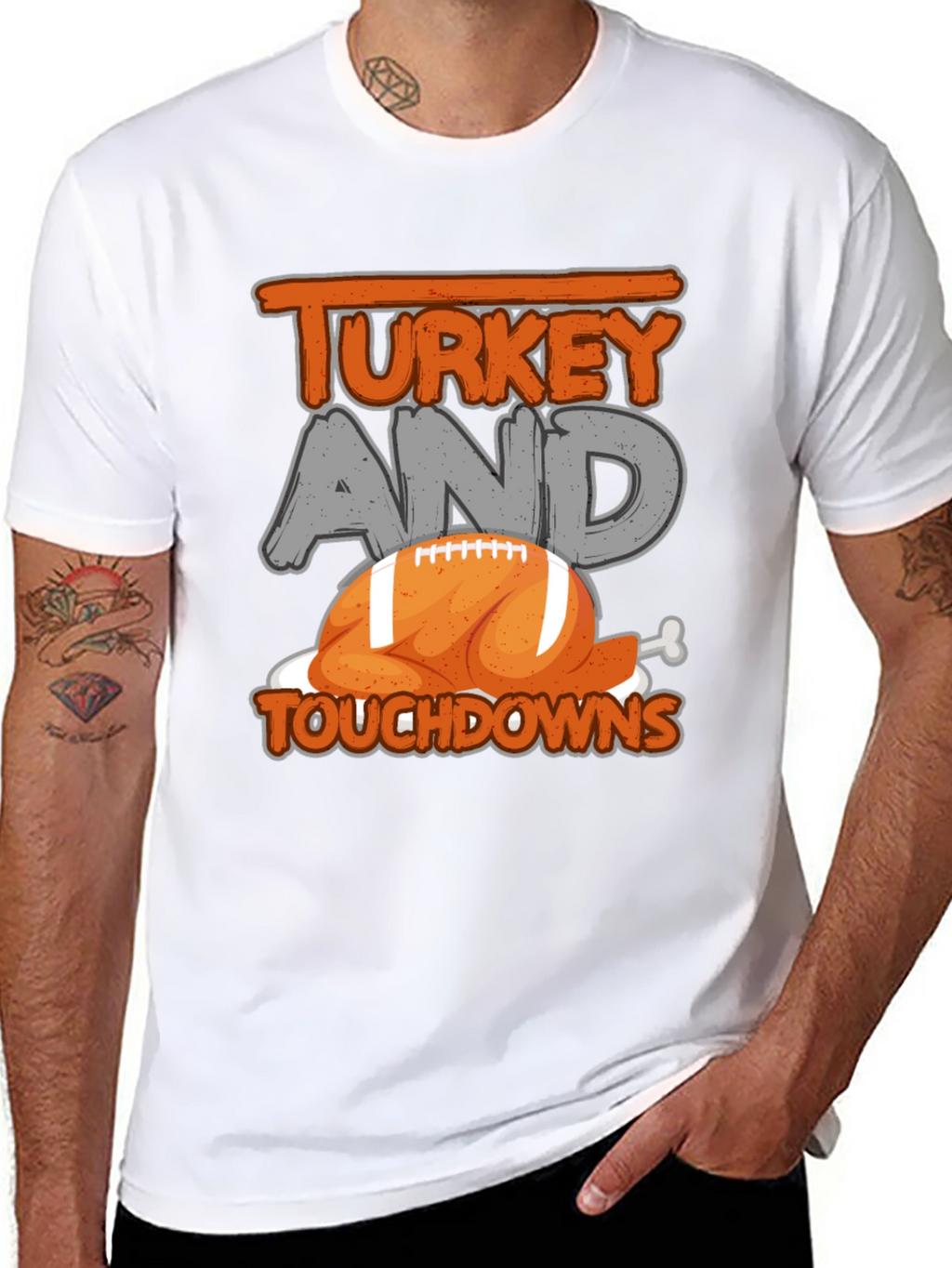 Turkey and Touchdowns Football T-Shirt