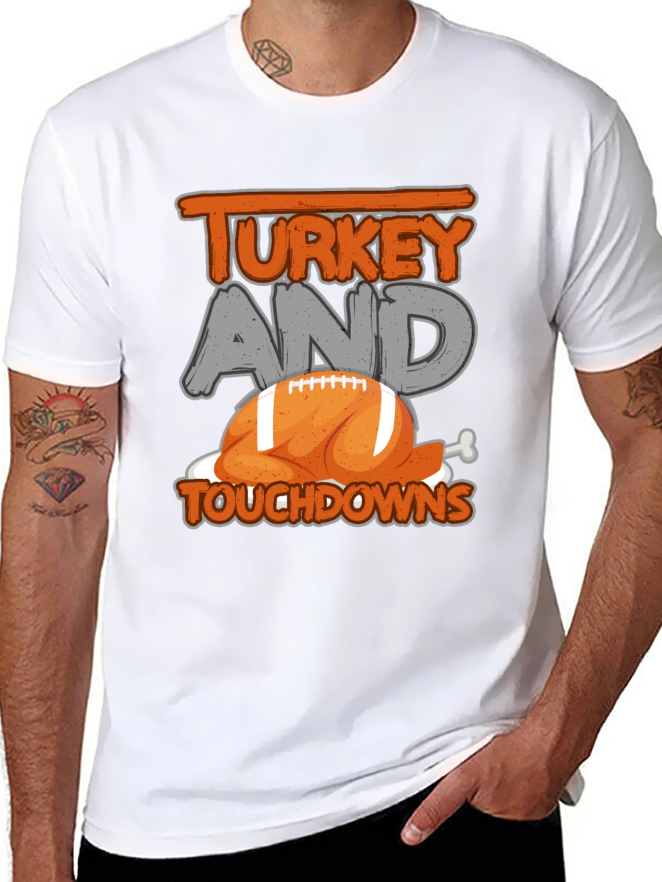 Turkey and Touchdowns Football T-Shirt